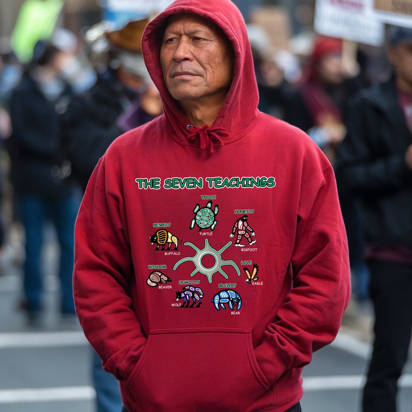 The Seven Sacred Laws Indigenous Value Culture Unisex T-Shirt/T-Shirt V-Neck/Hoodie/Sweatshirt