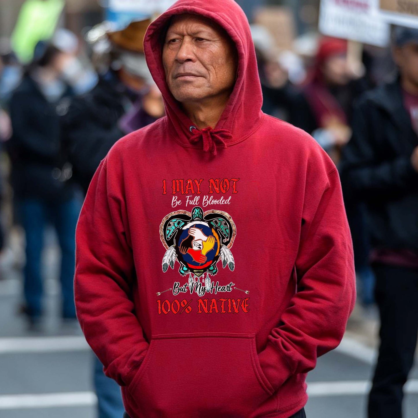 I May Not Be Full Blooded But My Heart 100% Native - Indigenous Pride Unisex T-Shirt/T-Shirt V-Neck/Hoodie/Sweatshirt