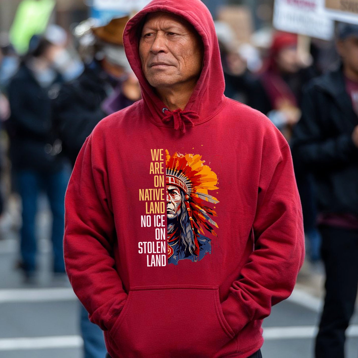 We Are On Native Land No Ice On Stolen Land Native Unisex T-shirt/V-neck T-shirt /Hoodie/Sweatshirt