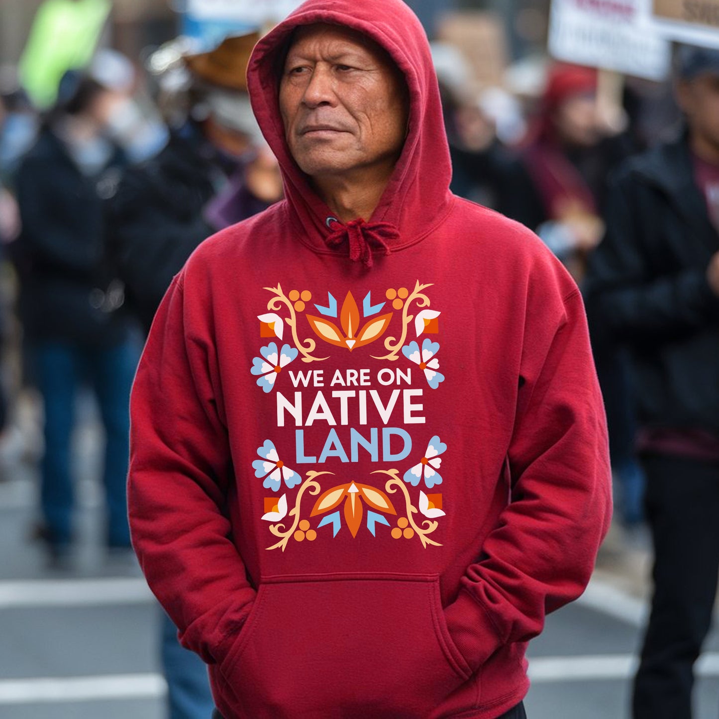 We Are on Native Land - Indigenous Pride Unisex T-shirt/T-shirt V-neck/Hoodie/Sweatshirt