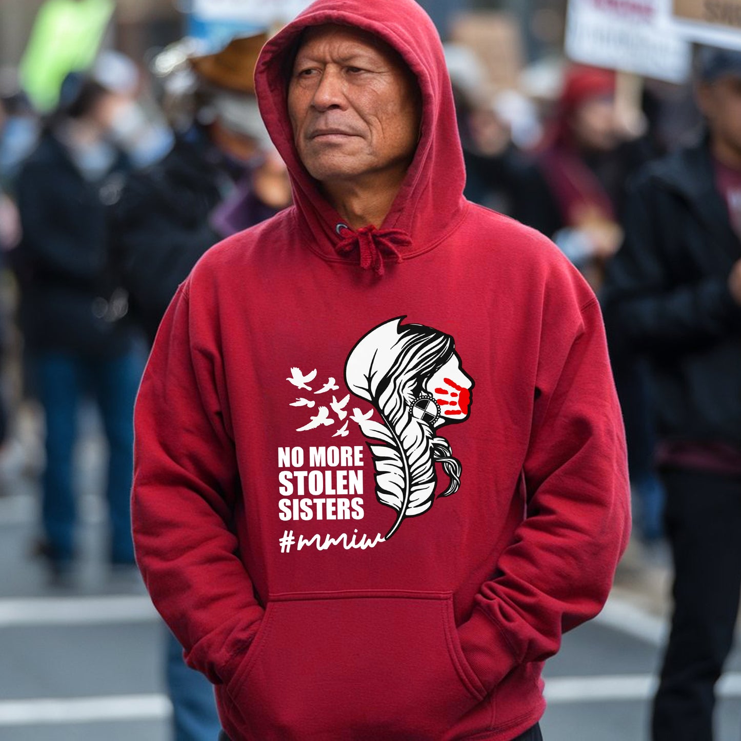 No More Stolen Sisters - MMIW Unisex Hoodie/T-Shirt/T-Shirt V-Neck/Sweatshirt - Support Missing Indigenous Women