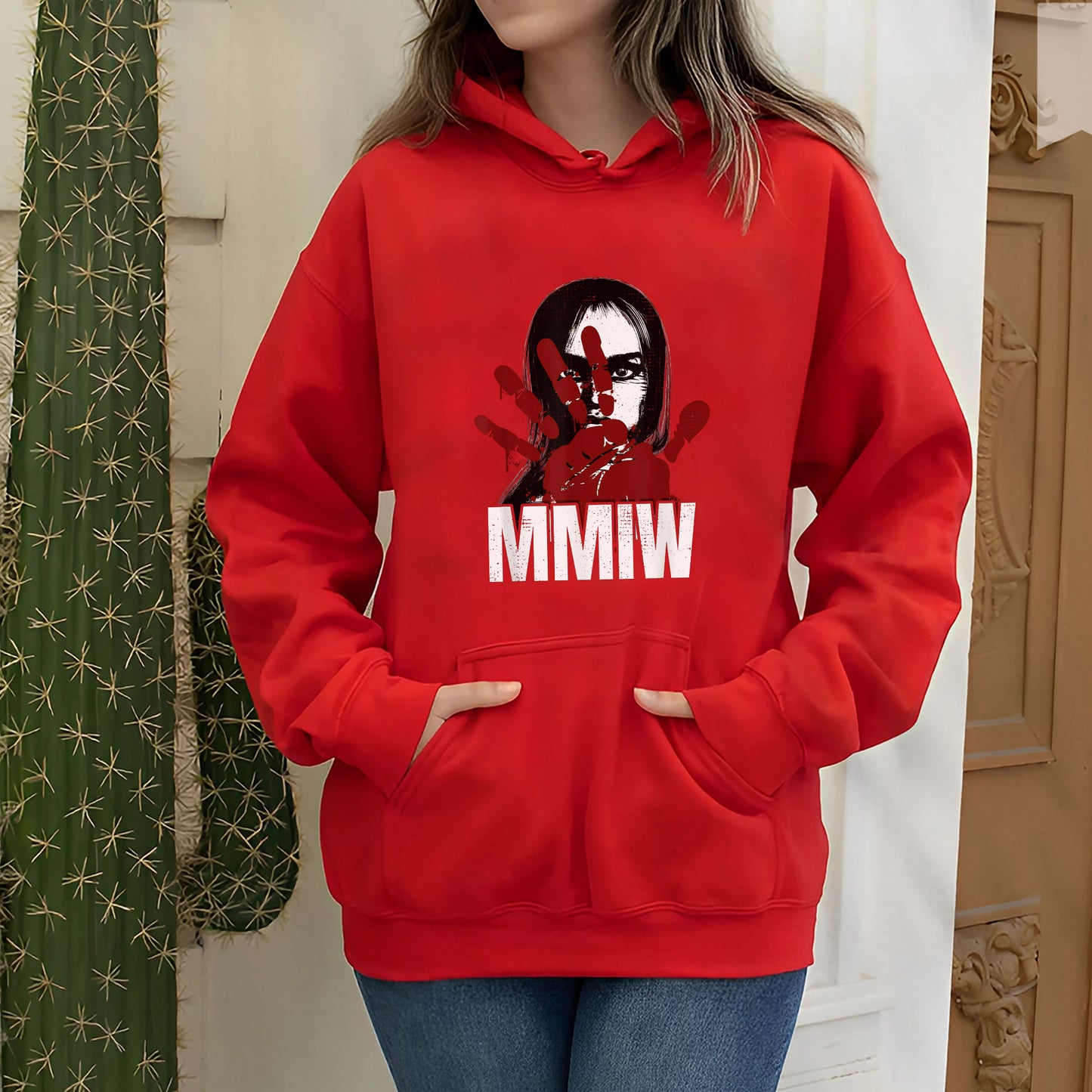 MMIW Awareness Stolen Sisters Red Hand Ind Unisex T-Shirt/T-Shirt V-Neck/Hoodie/Sweatshirt