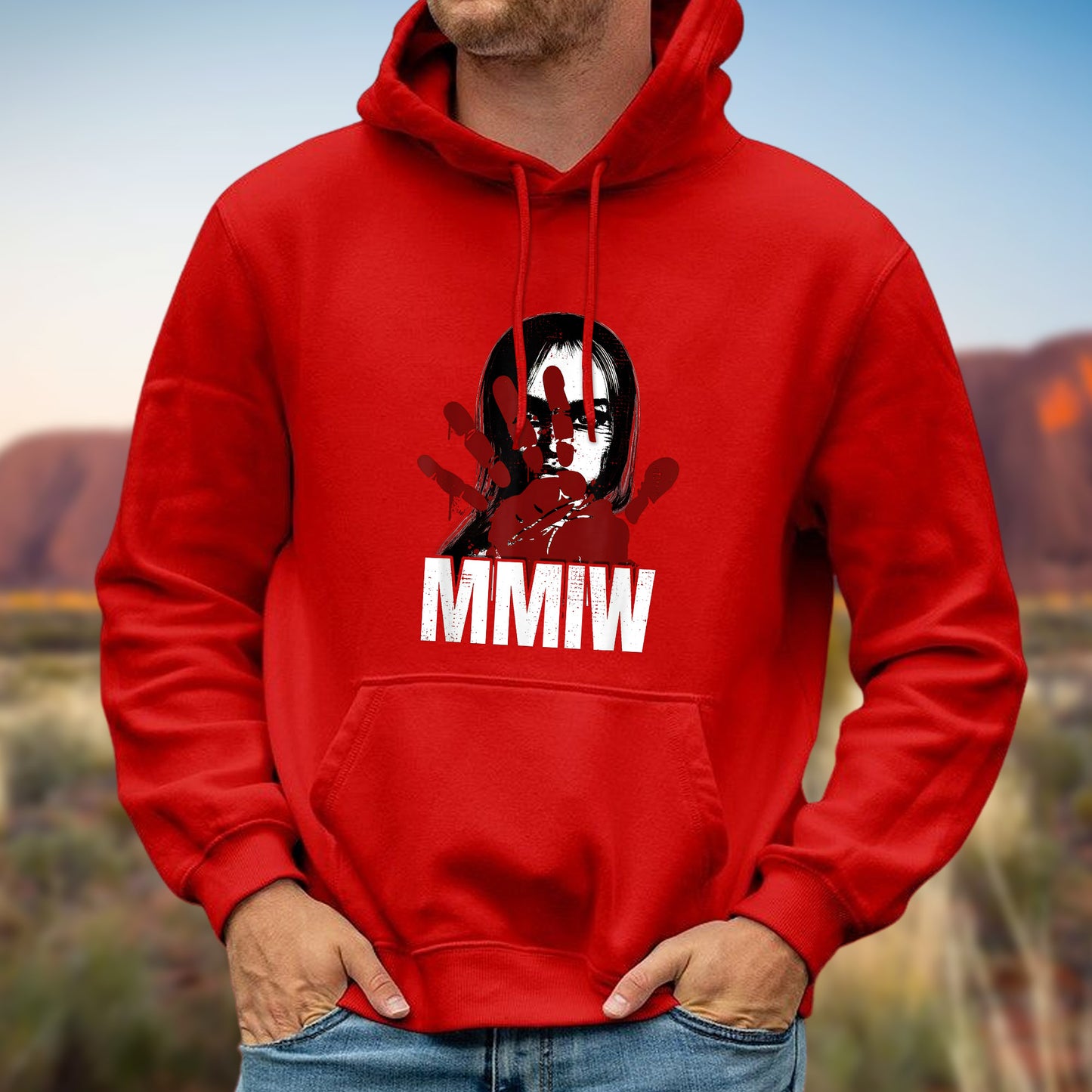 MMIW Awareness Stolen Sisters Red Hand Ind Unisex T-Shirt/T-Shirt V-Neck/Hoodie/Sweatshirt