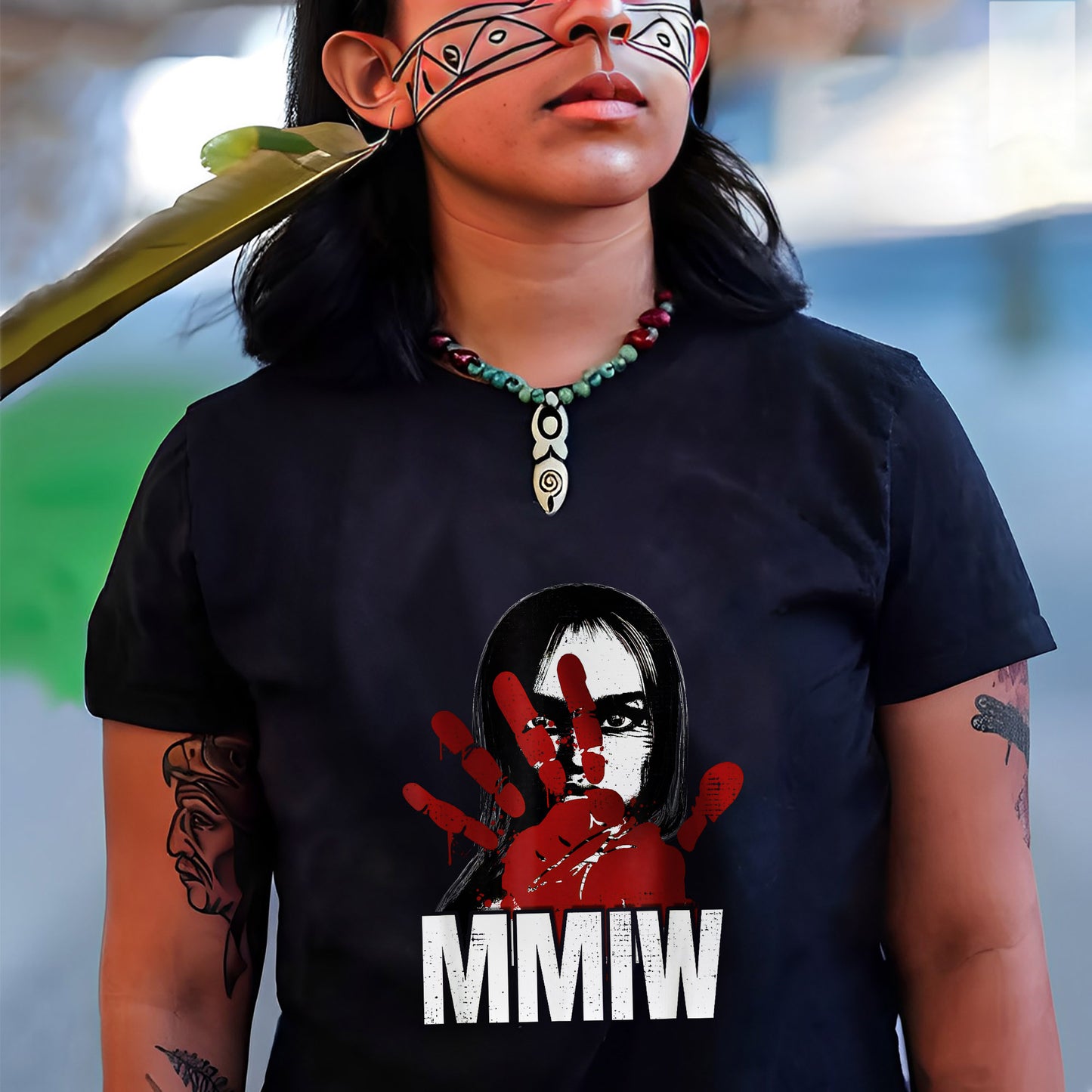 MMIW Awareness Stolen Sisters Red Hand Ind Unisex T-Shirt/T-Shirt V-Neck/Hoodie/Sweatshirt