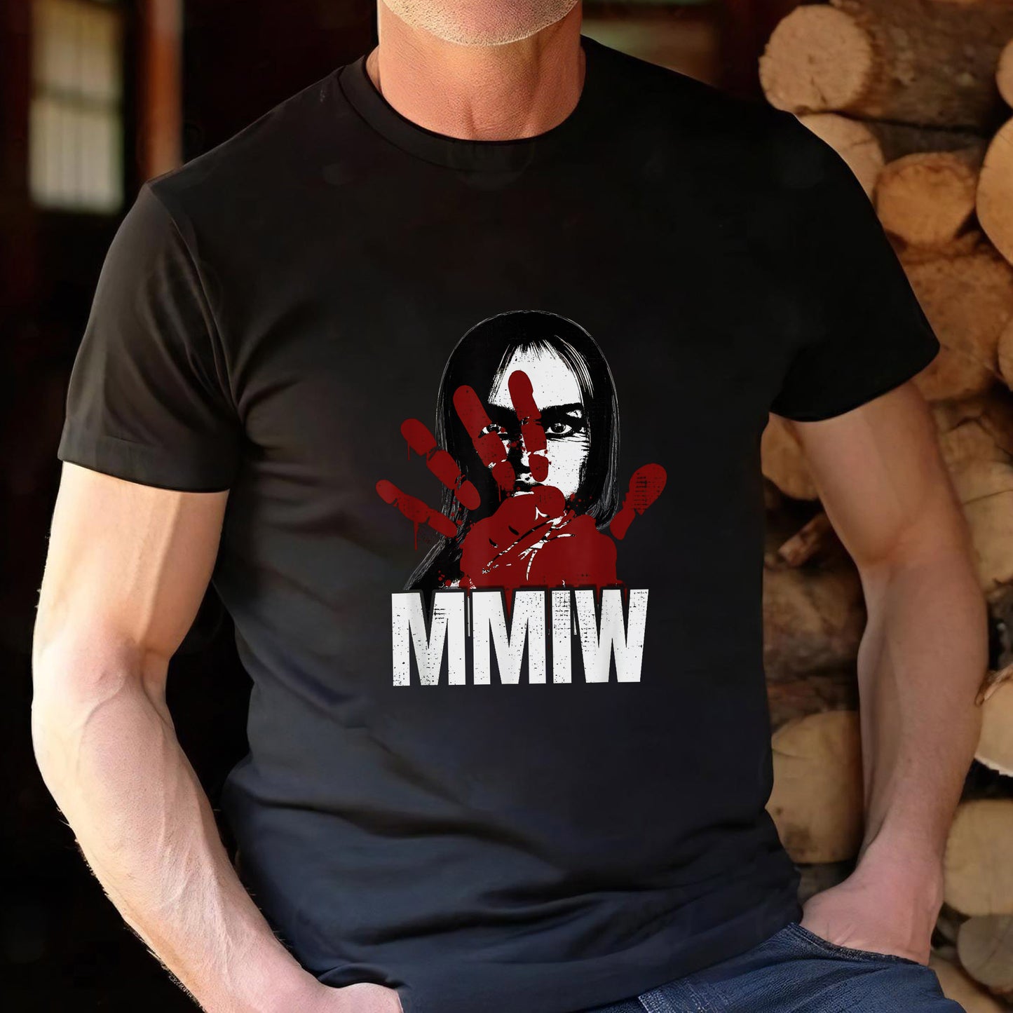 MMIW Awareness Stolen Sisters Red Hand Ind Unisex T-Shirt/T-Shirt V-Neck/Hoodie/Sweatshirt