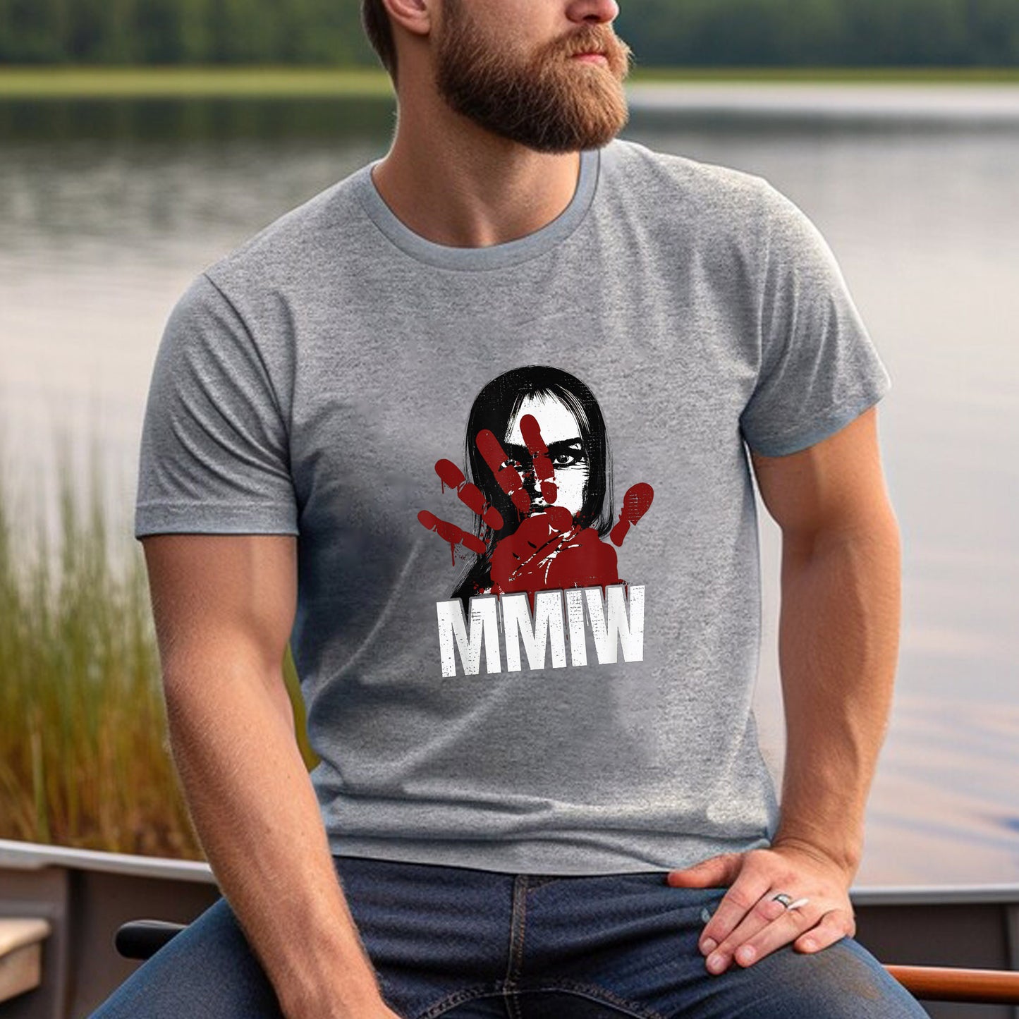 MMIW Awareness Stolen Sisters Red Hand Ind Unisex T-Shirt/T-Shirt V-Neck/Hoodie/Sweatshirt