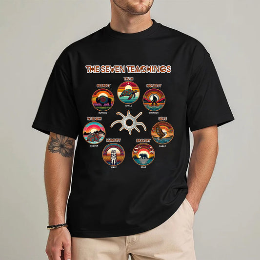 The Seven Sacred Laws Animal Symbols Indigenous Unisex T-Shirt/T-Shirt V-Neck/Hoodie/Sweatshirt