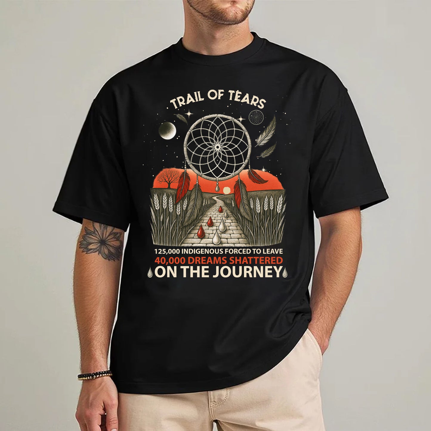 Trail Of Tears - 125000 Indigenous Forced To Leave 40000 Dreams Shattere Unisex T-Shirt/Hoodie/Sweatshirt