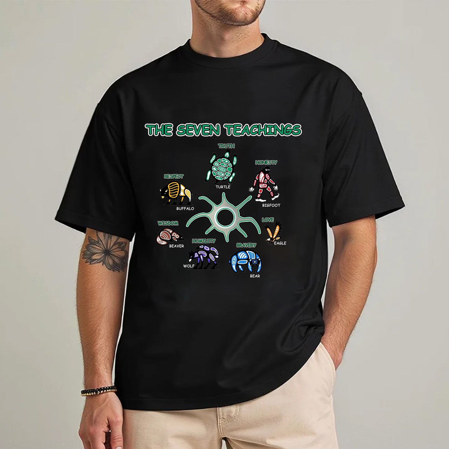 The Seven Sacred Laws Indigenous Value Culture Unisex T-Shirt/T-Shirt V-Neck/Hoodie/Sweatshirt
