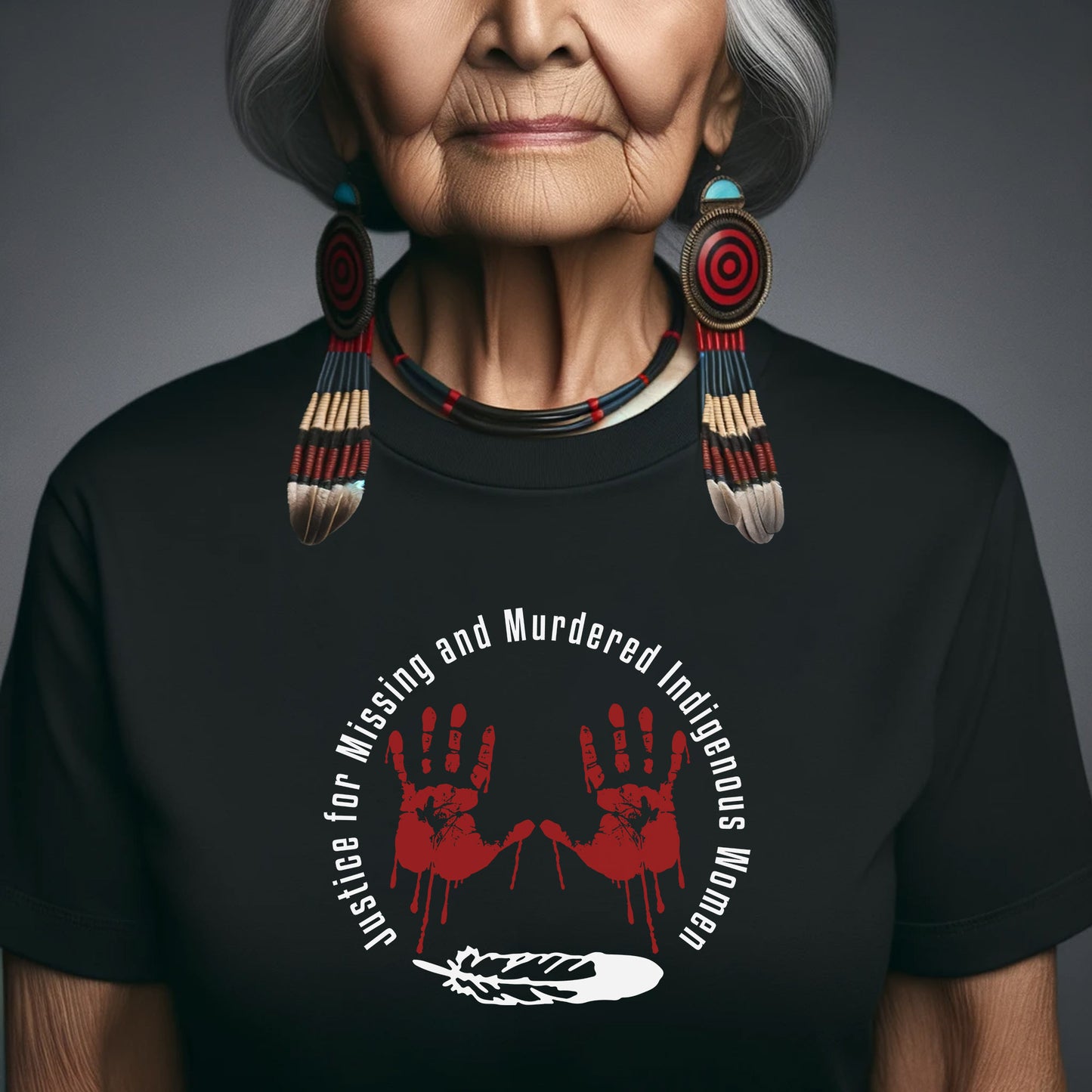 MMIW Awareness Justice For MMIW Red Hands Unisex T-Shirt/T-Shirt V-Neck/Hoodie/Sweatshirt