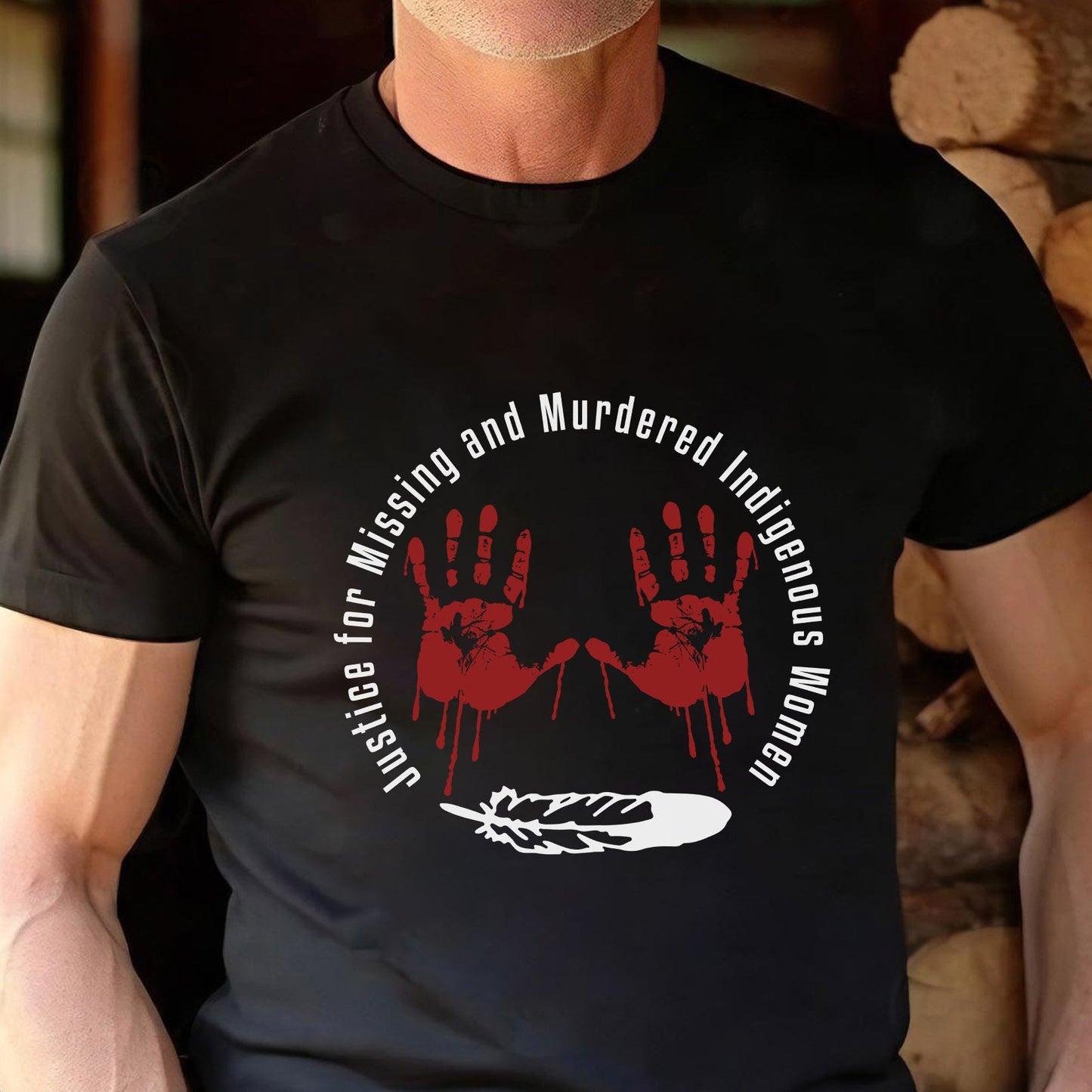 MMIW Awareness Justice For MMIW Red Hands Unisex T-Shirt/T-Shirt V-Neck/Hoodie/Sweatshirt