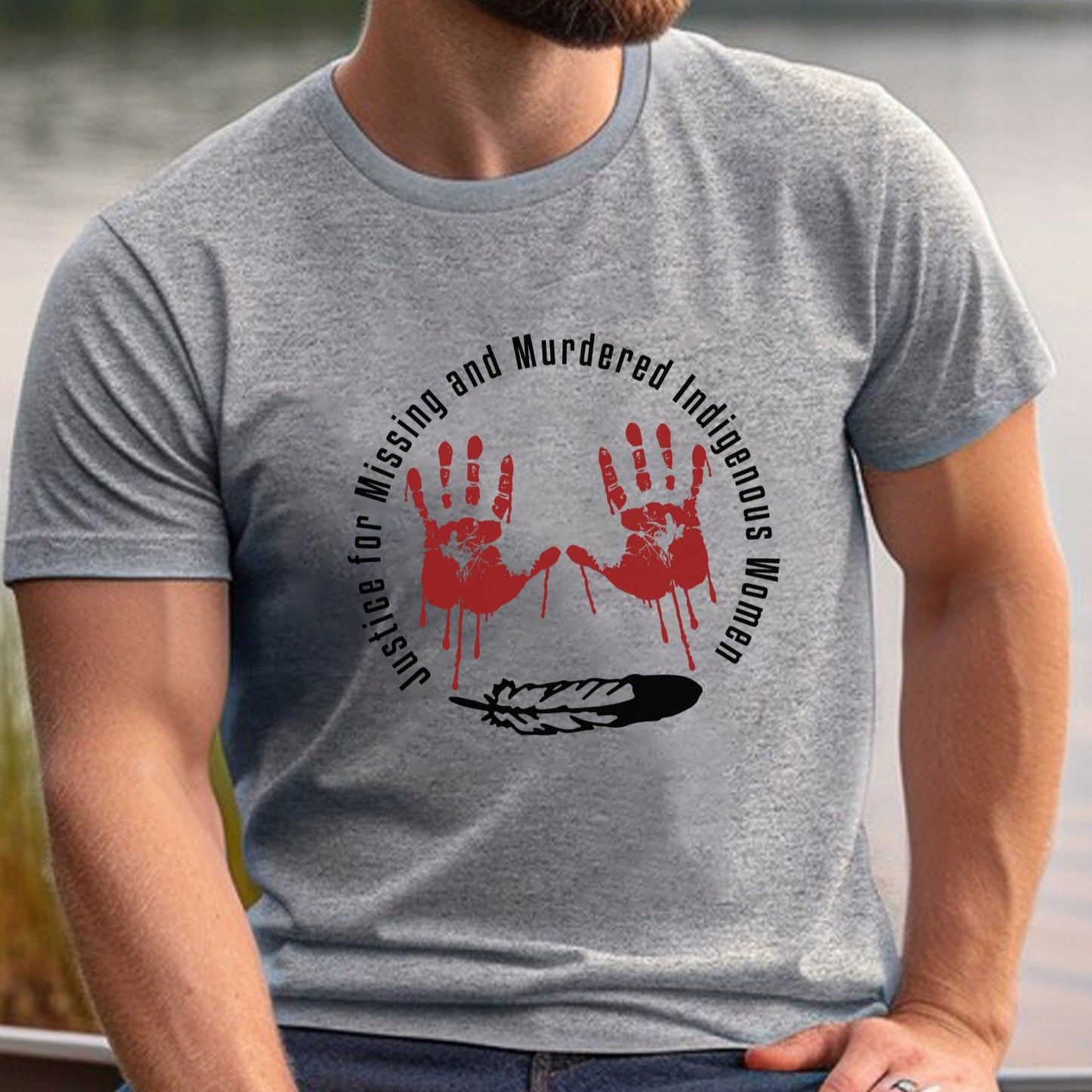 MMIW Awareness Justice For MMIW Red Hands Unisex T-Shirt/T-Shirt V-Neck/Hoodie/Sweatshirt