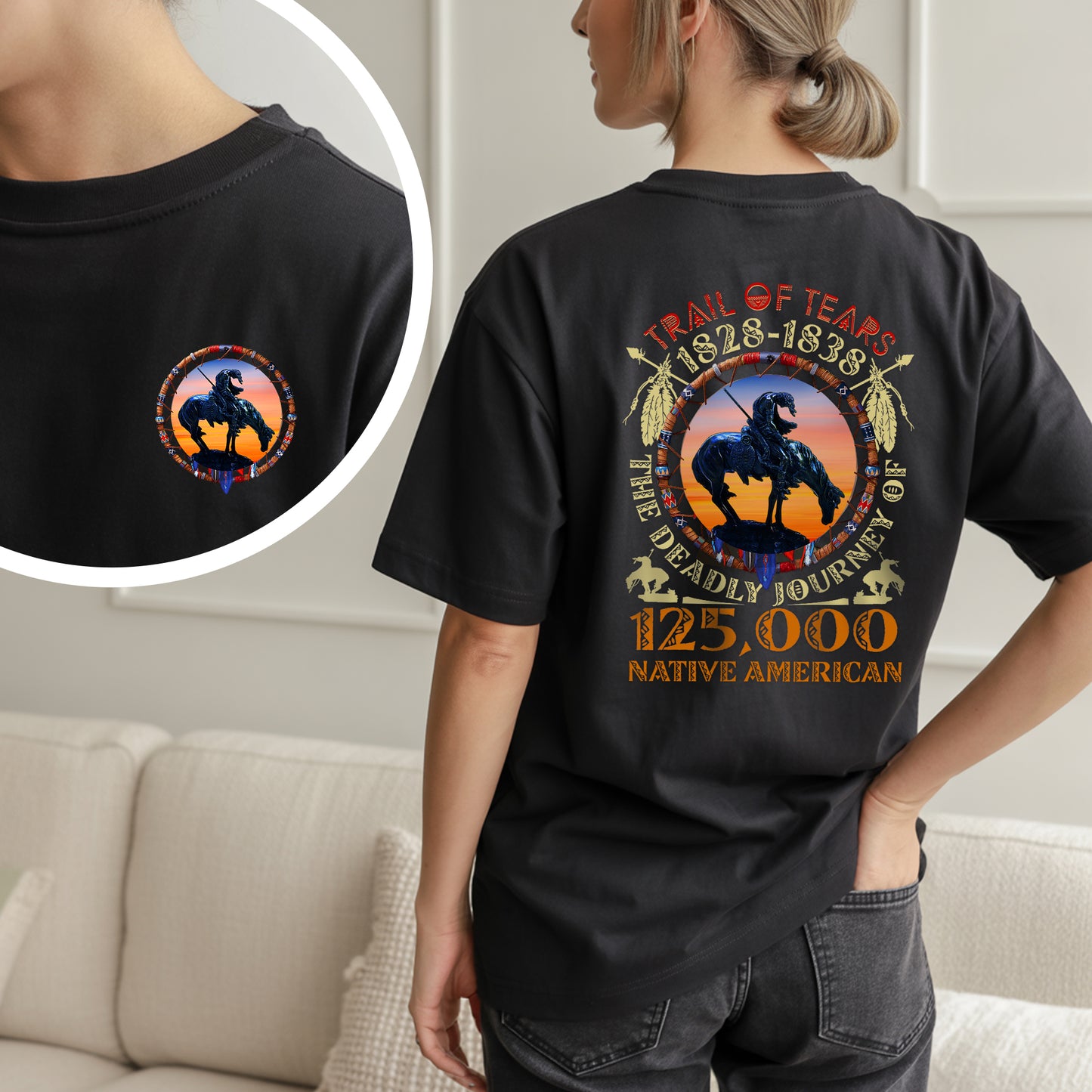 Trail of Tears Memorial β 125,000 Native Americans Lost Unisex - Two sides - T-Shirt/T-Shirt V-Neck/Hoodie/Sweatshirt