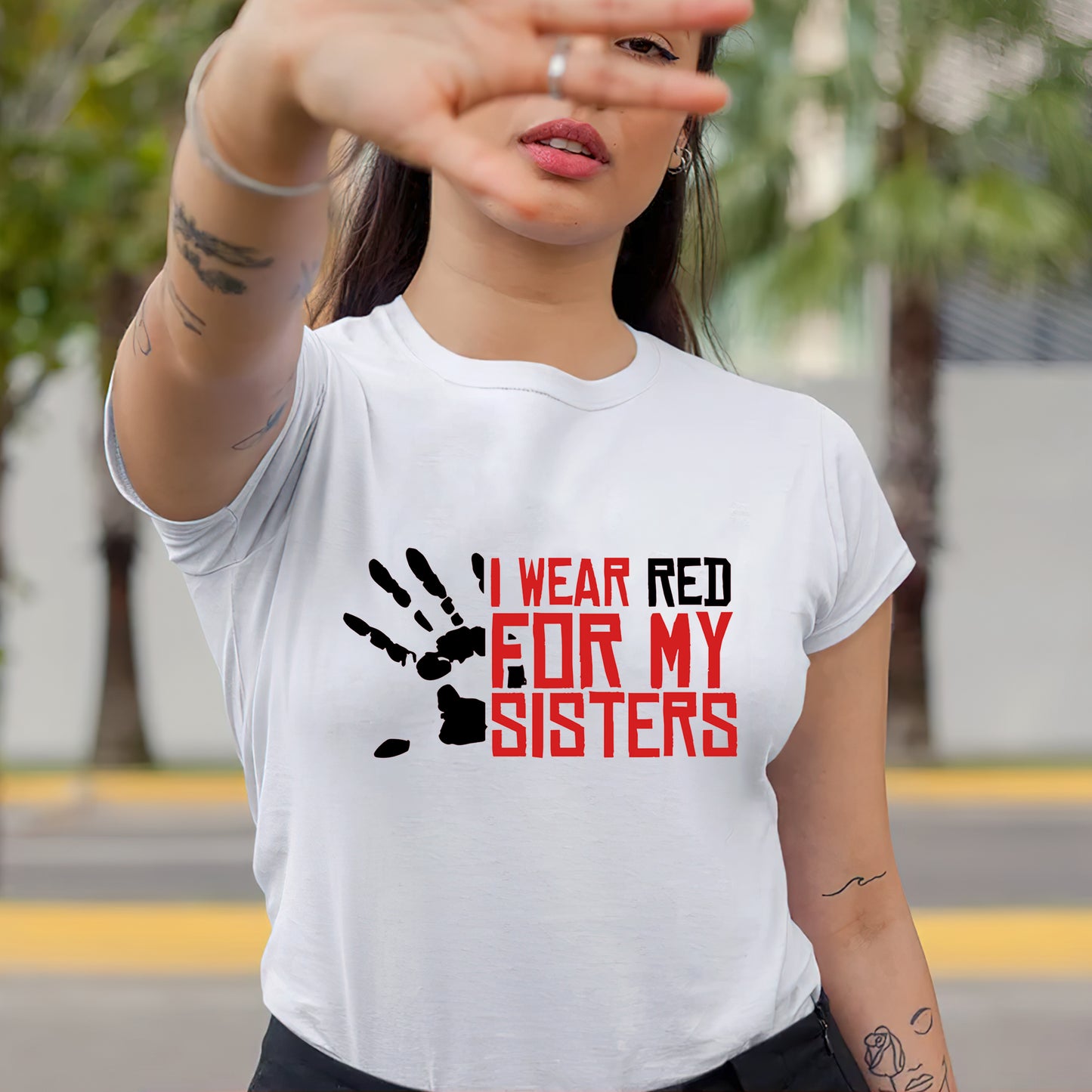 I Wear Red For My Sisters - MMIW Unisex T-Shirt/Hoodie/V-Neck/Sweatshirt