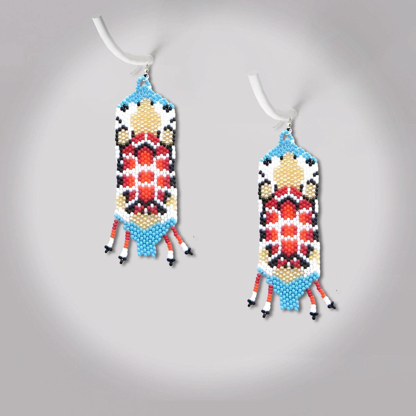 Turtle Red Turquoise Beaded Handmade Earrings For Women