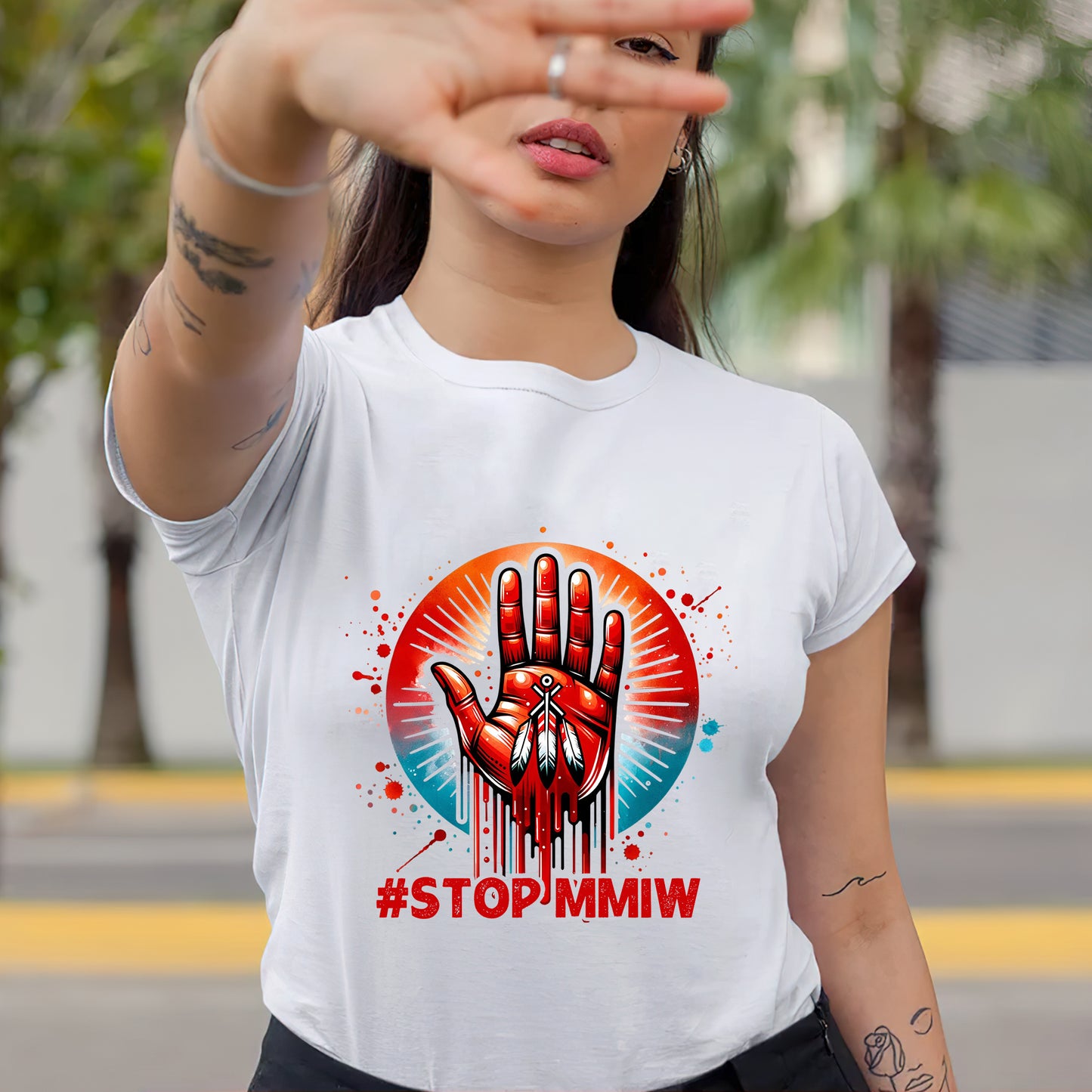 MMIW Stop Red Hand Unisex T-Shirt/T-shirt V-Neck/Hoodie/Sweatshirt