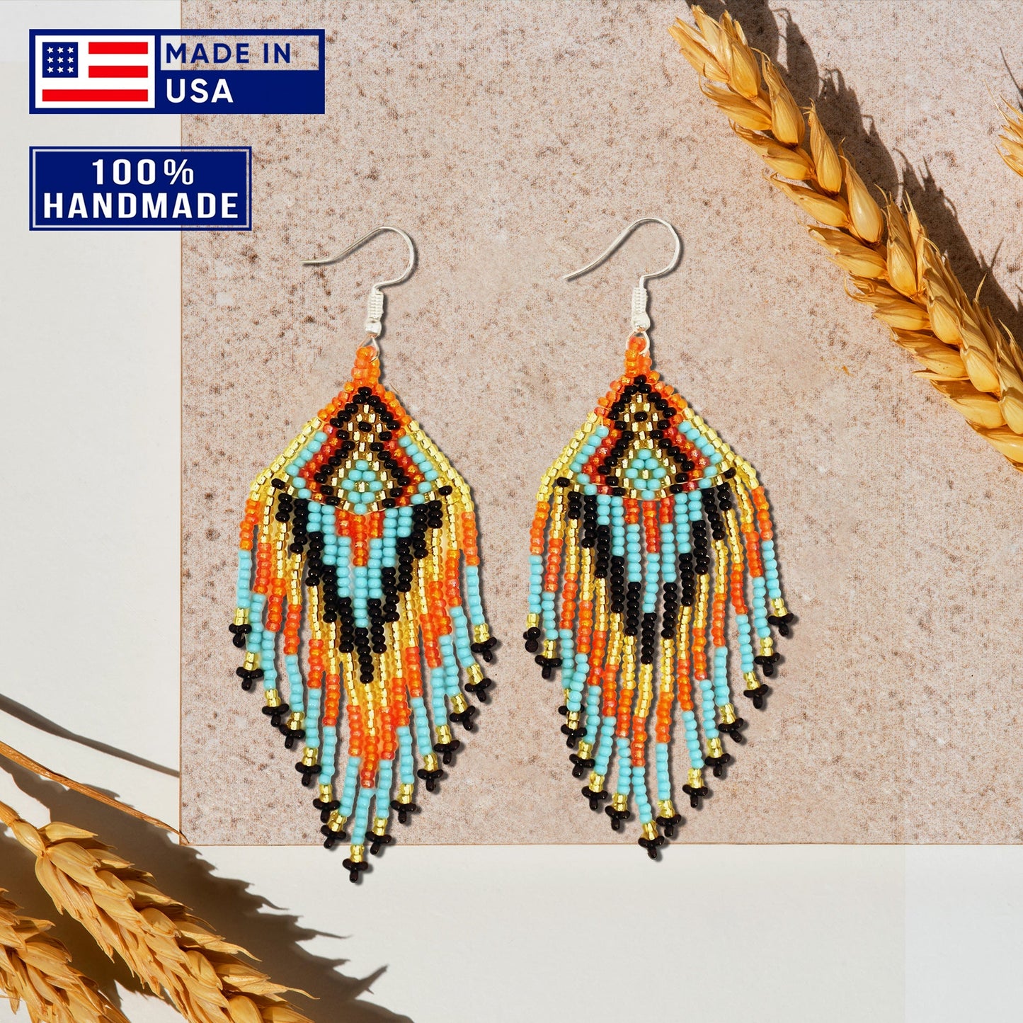 Multi Colored Beaded Handmade Earrings For Women