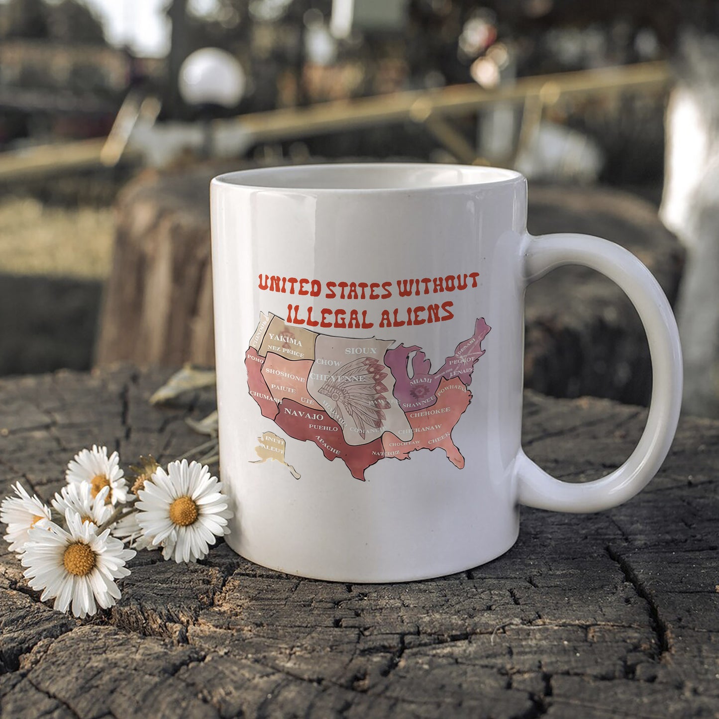 Native Tribes Map of America - Without Illegal Aliens Ceramic Coffee Mug