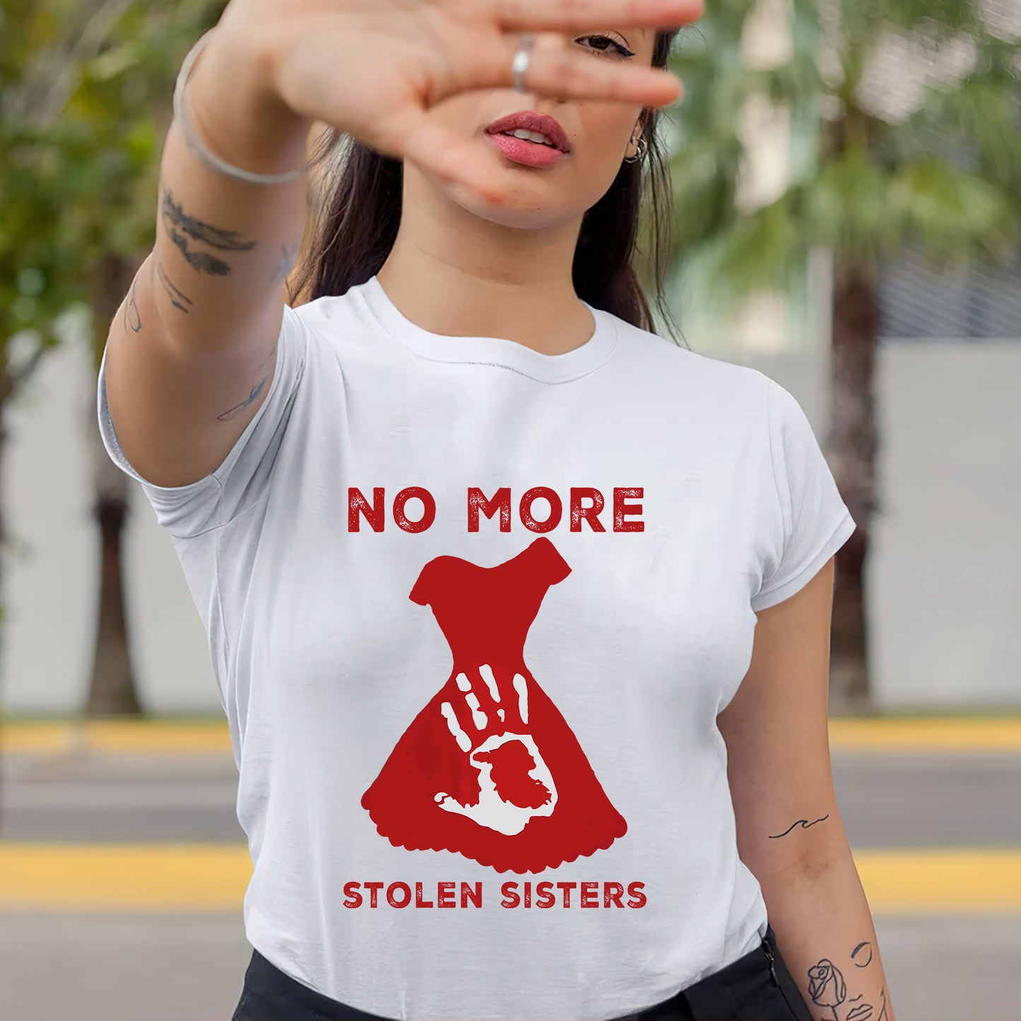 No More Stolen Sisters - MMIW Unisex Hoodie/T-Shirt/T-Shirt V-Neck/Sweatshirt - Support Missing Indigenous Women Justice