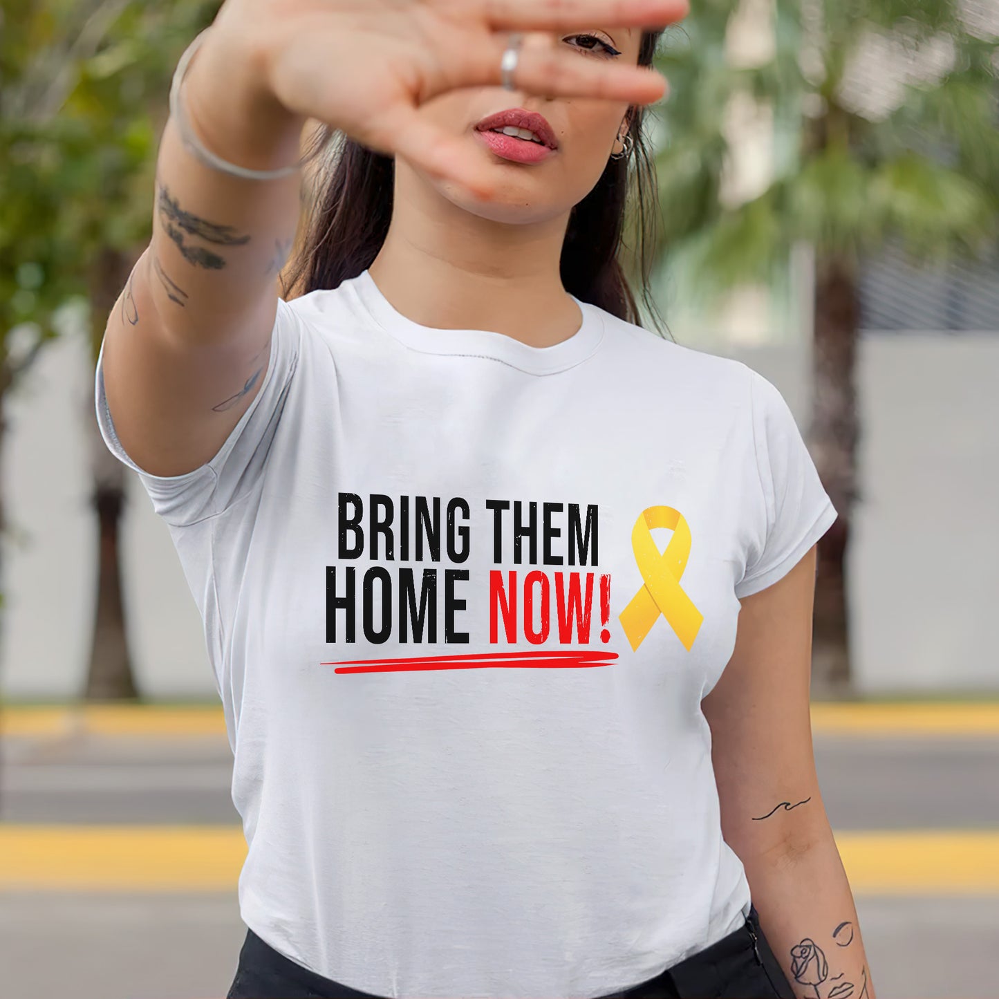 Bring Them Home NOW! Missing and Murdered Indigenous Women Yellow Ribbon Unisex T-Shirt/T-Shirt V-Neck/Hoodie/Sweatshirt