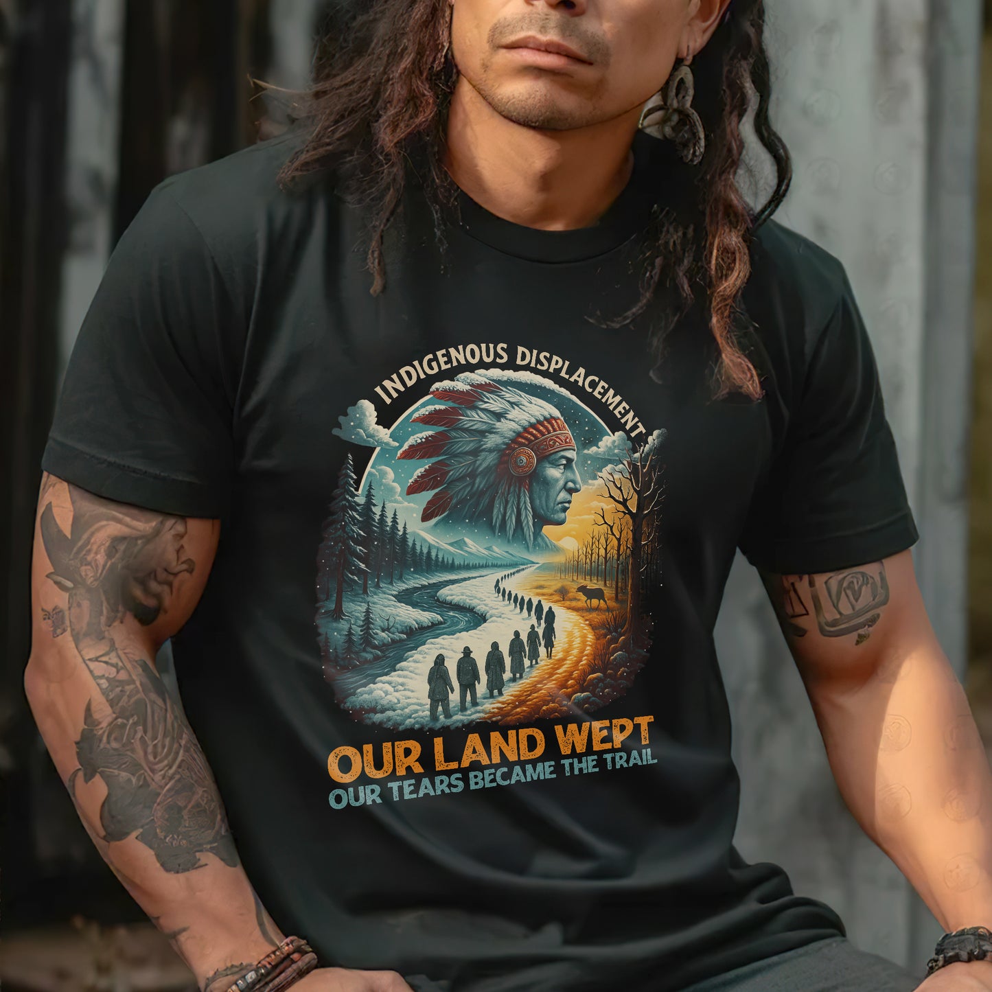 Indigenous Displacement - Our Land Wept Our Tears Became The Trail Unisex T-Shirt/Hoodie/Sweatshirt