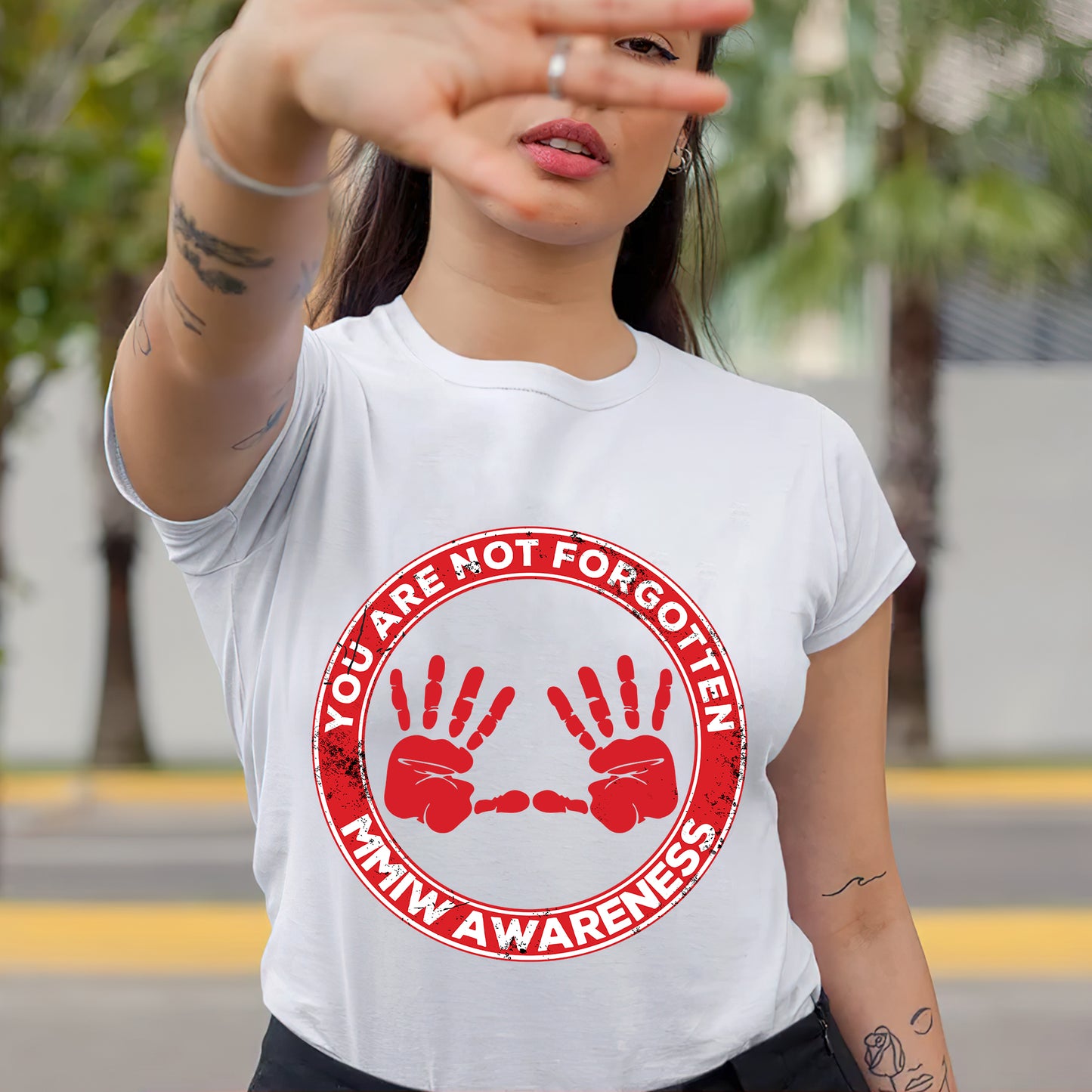 You Are Not Forgotten - MMIW Unisex Hoodie/T-Shirt/T-Shirt V-Neck/Sweatshirt - Support Missing Indigenous Women Awareness