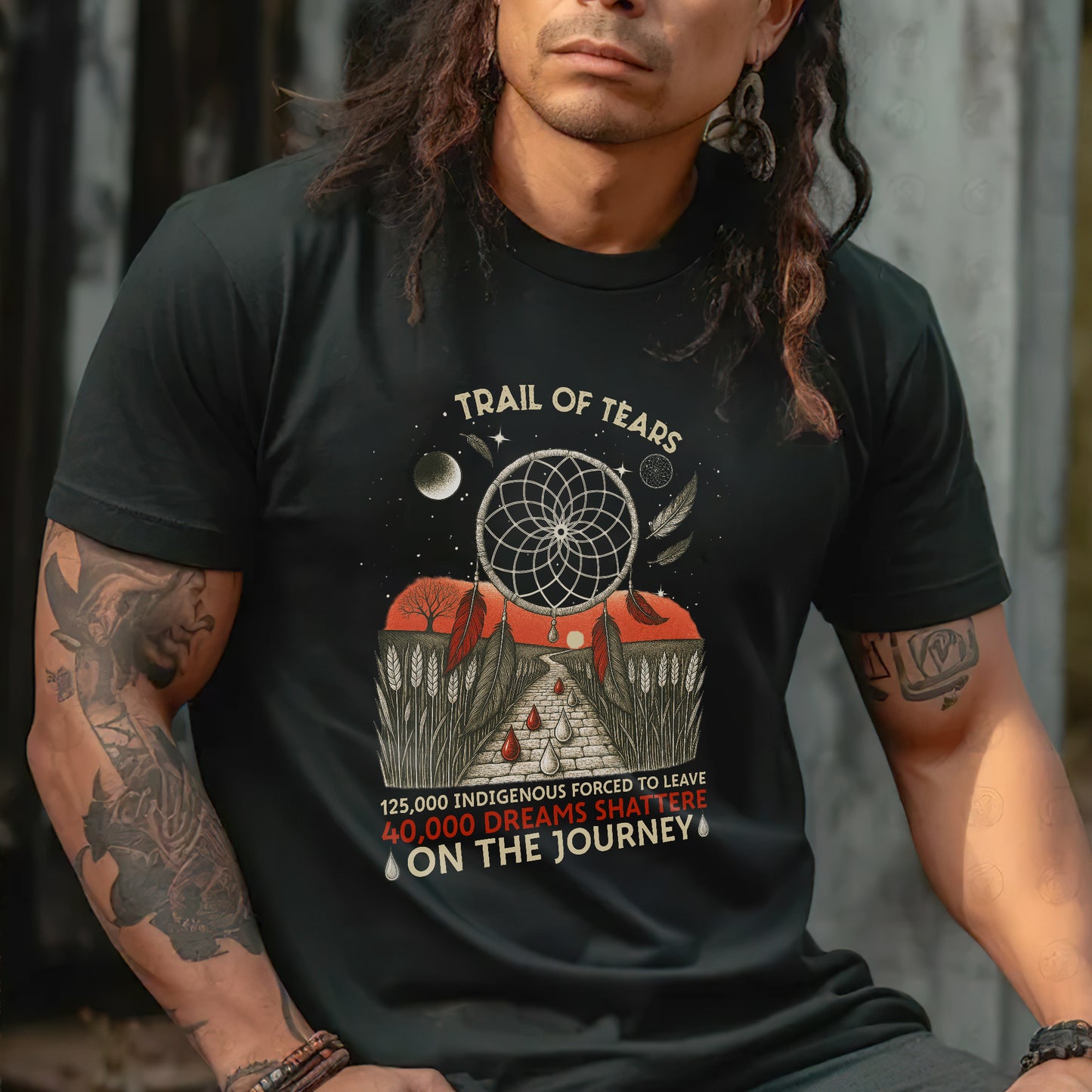 Trail Of Tears - 125000 Indigenous Forced To Leave 40000 Dreams Shattere Unisex T-Shirt/Hoodie/Sweatshirt