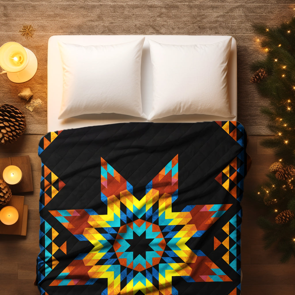 Native American Star Quilt Blanket – Sacred Morning Star Pattern