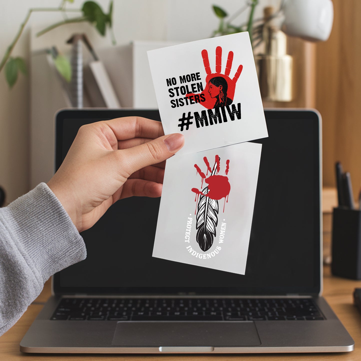 Decal MMIW "No More Stolen Sisters" Red Hand