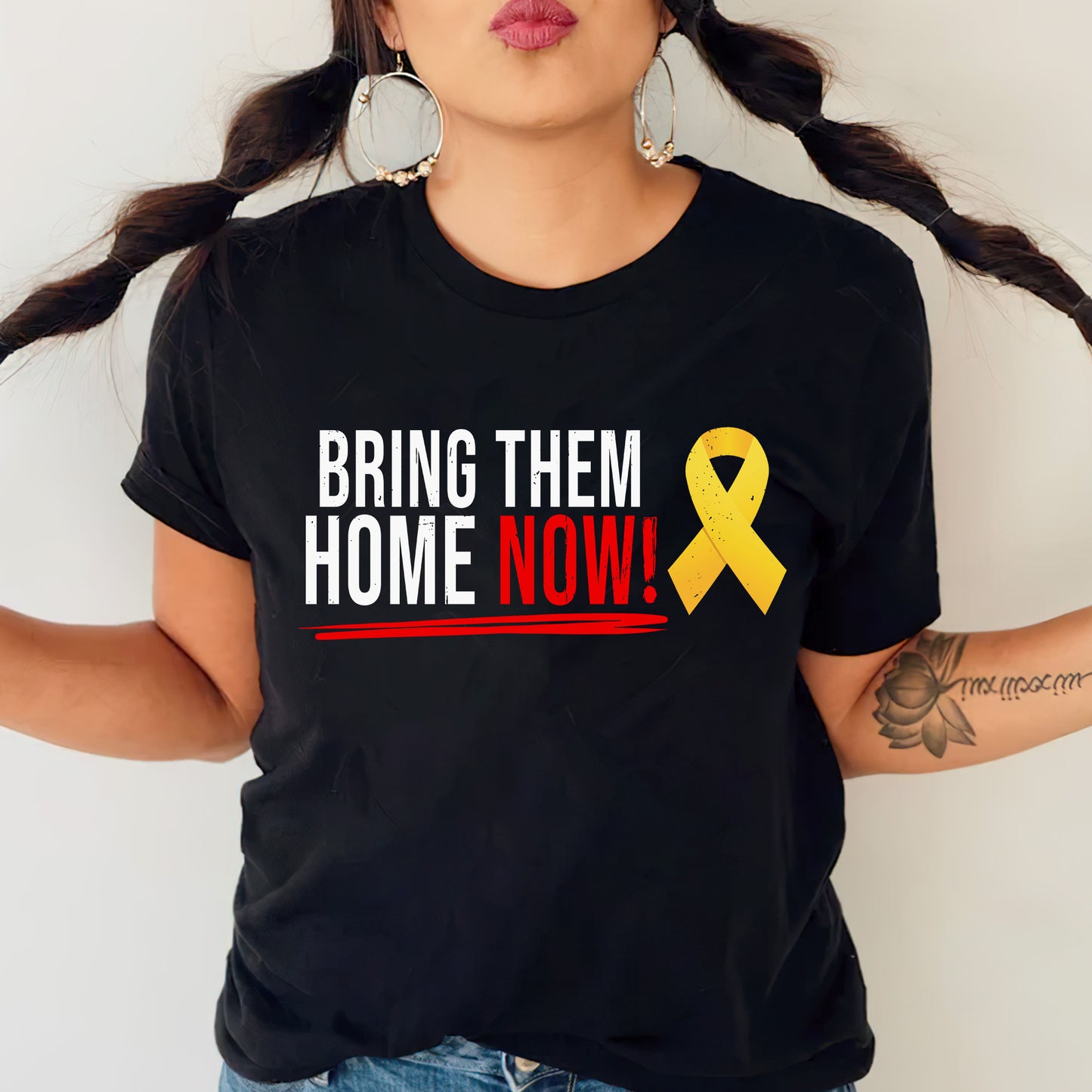 Bring Them Home NOW! Missing and Murdered Indigenous Women Yellow Ribbon Unisex T-Shirt/T-Shirt V-Neck/Hoodie/Sweatshirt