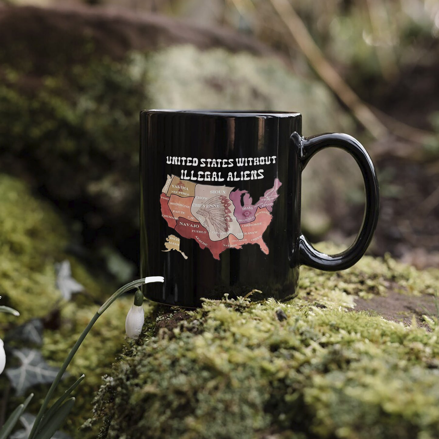 Native Tribes Map of America - Without Illegal Aliens Ceramic Coffee Mug