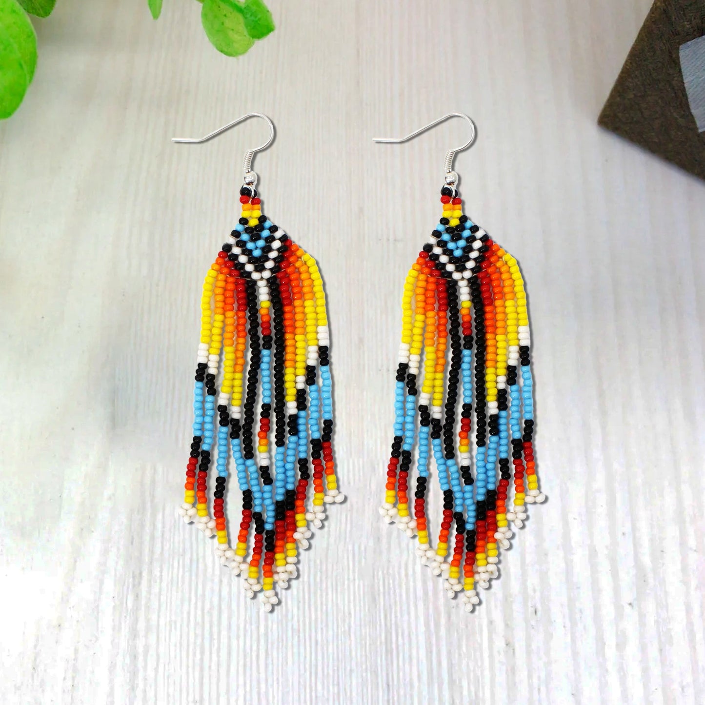 Multi-Color Hook Beaded Handmade Earrings For Women