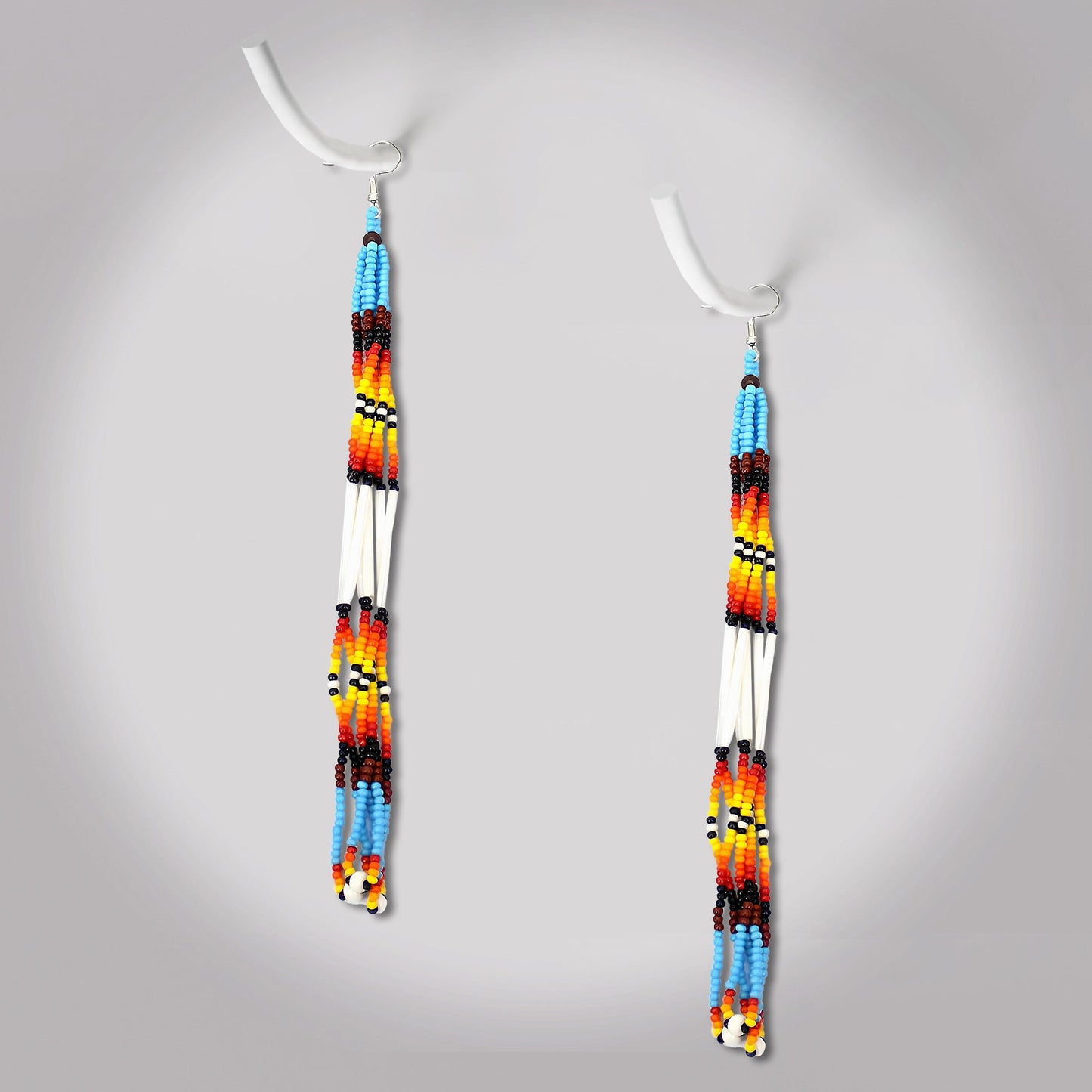 Multi-Color Long Beaded Handmade Earrings For Women