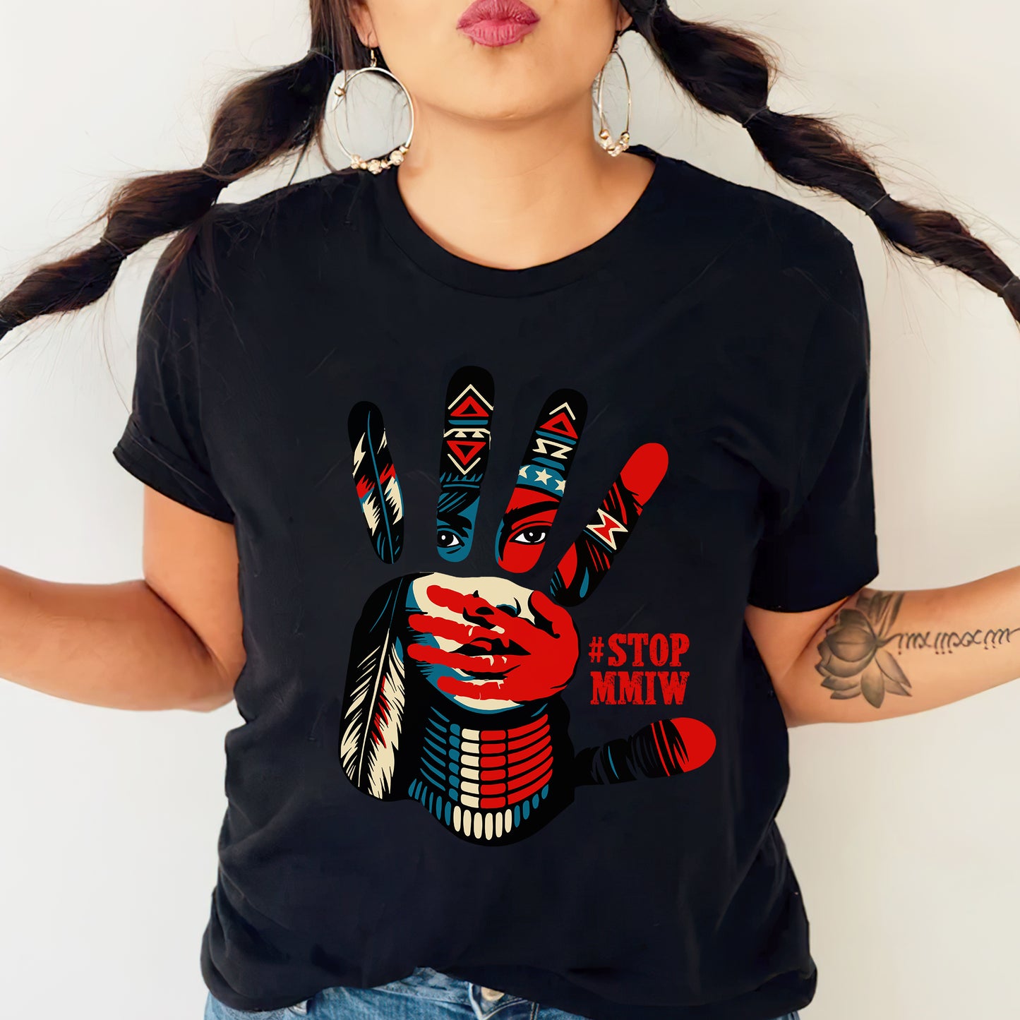 Stop Red Handprint - MMIW Unisex T-Shirt/Hoodie/V-Neck/Sweatshirt