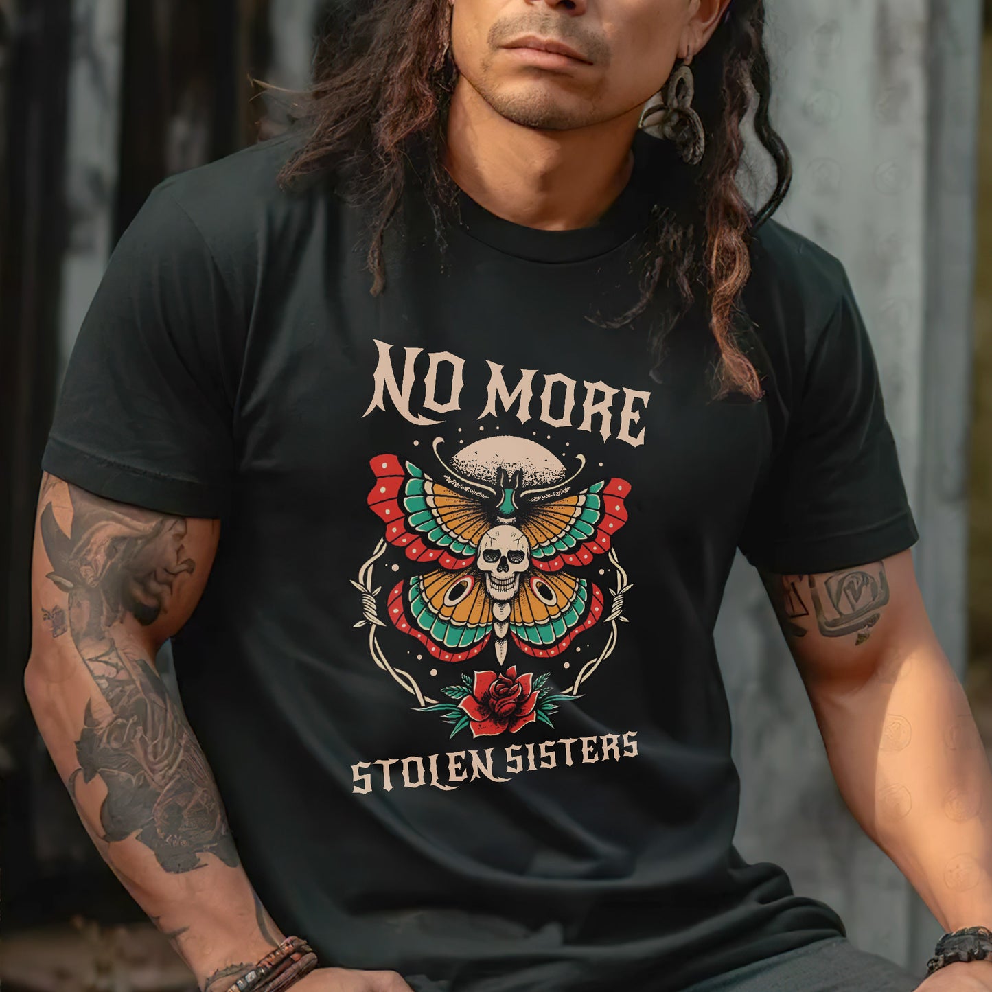 No More Stolen Sisters Butterfly Skun - MMIW Unisex T-Shirt/Hoodie/V-Neck/Sweatshirt