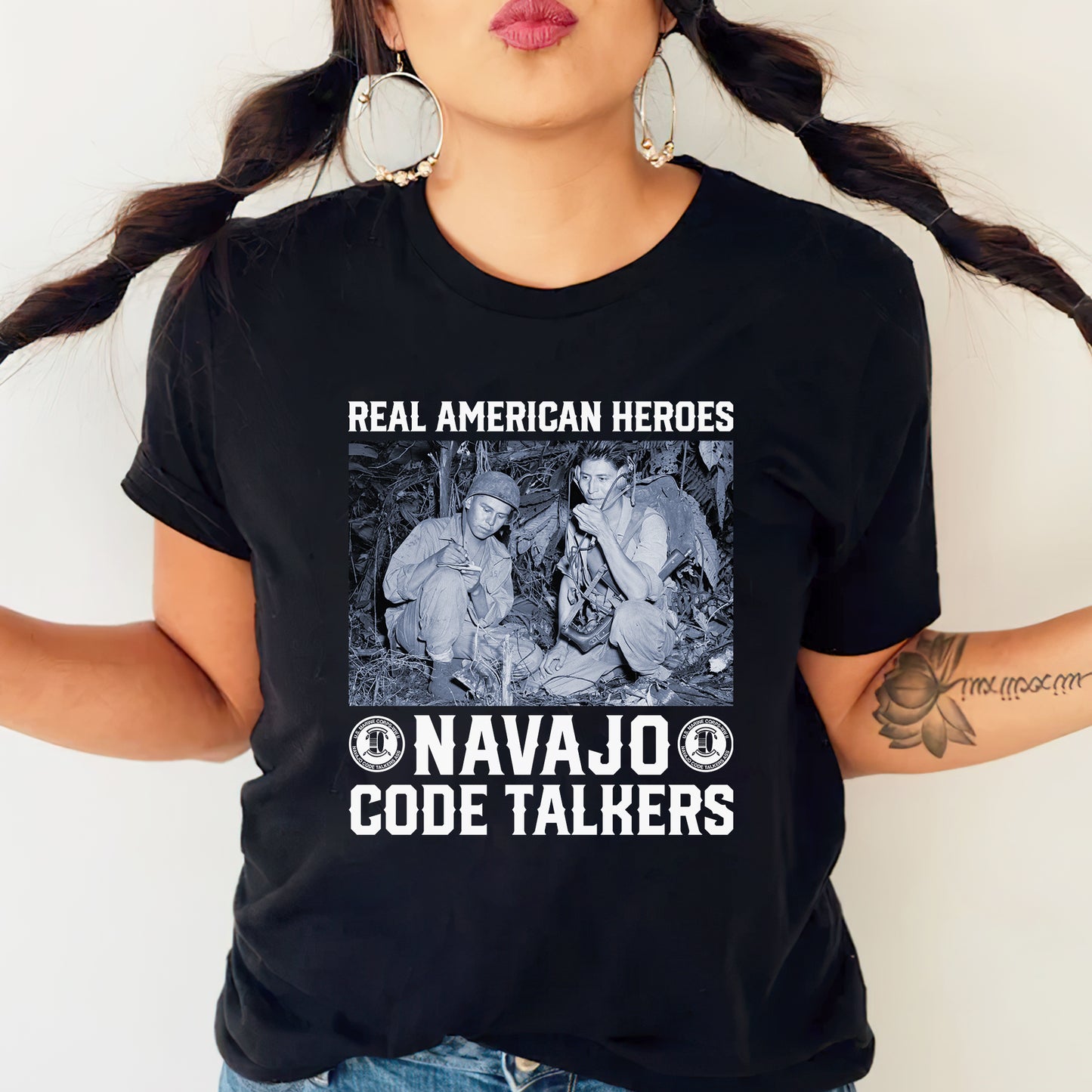 Navajo Code Talkers Real American Heroes Native Land Unisex T-Shirt/T-Shirt V-Neck/Hoodie/Sweatshirt