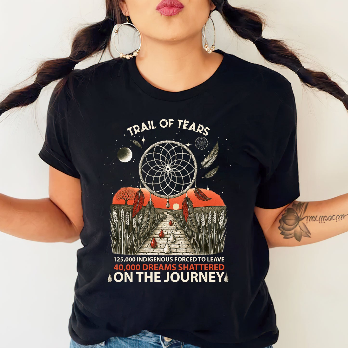 Trail Of Tears - 125000 Indigenous Forced To Leave 40000 Dreams Shattere Unisex T-Shirt/Hoodie/Sweatshirt