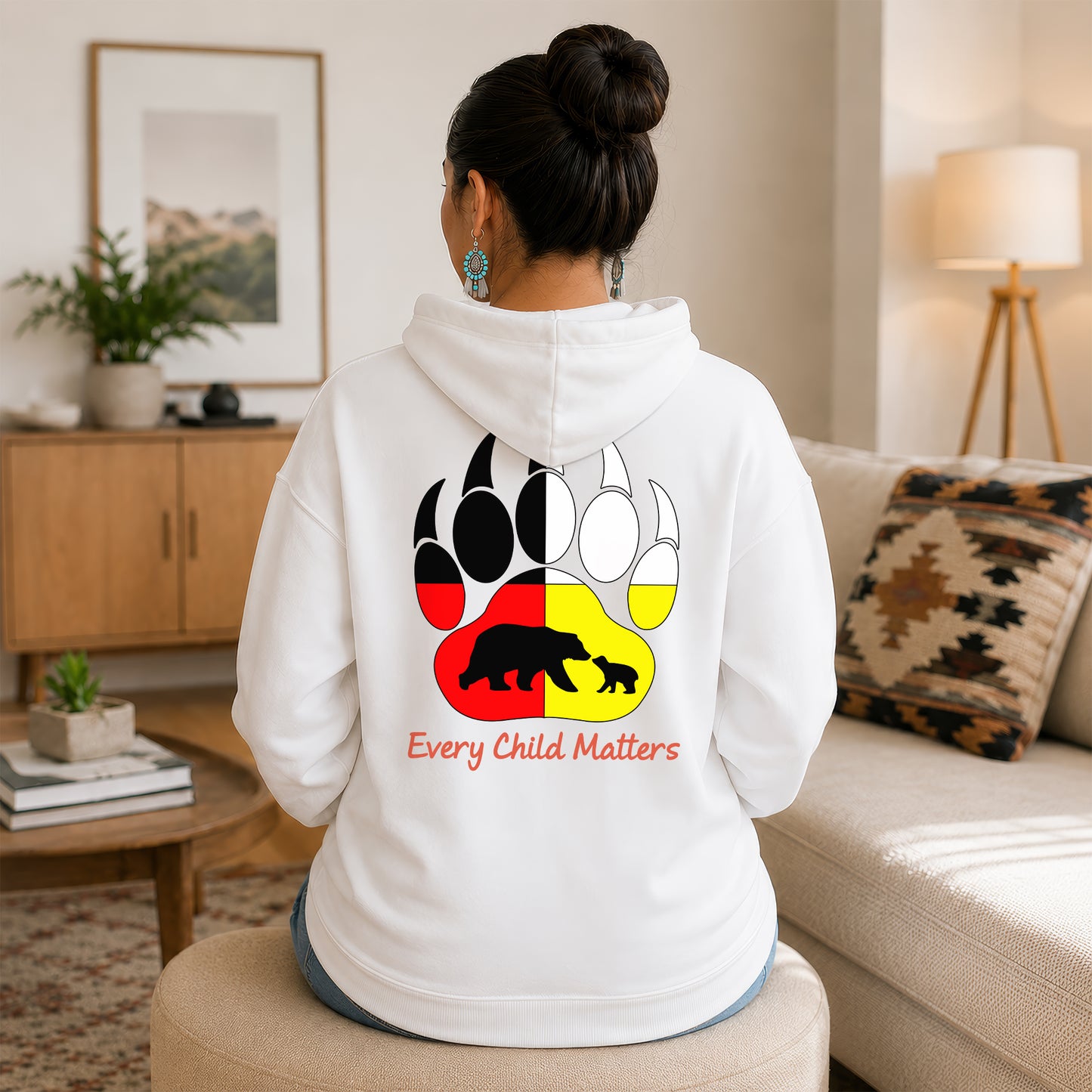 Every Child Matters Bear Paw Indigenous Pride - Two sides - Unisex T-shirt/V-neck T-shirt/Hoodie/Sweatshirt
