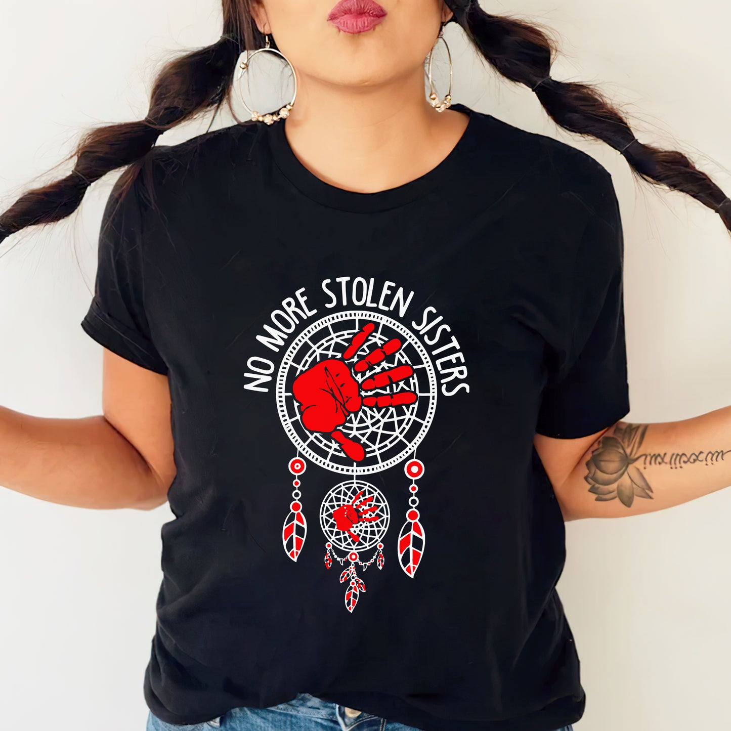 No More Stolen Sisters Red Handprint - MMIW Unisex T-Shirt/Hoodie/V-Neck/Sweatshirt
