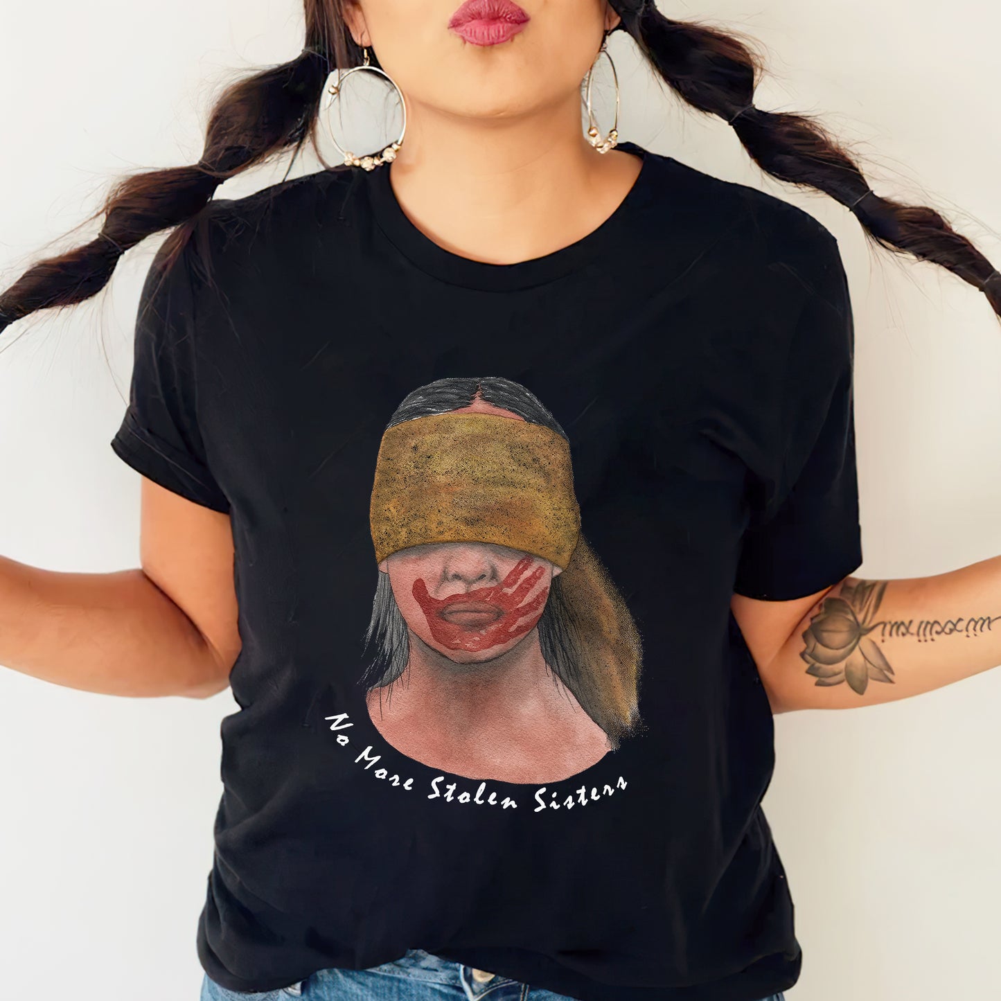 No More Stolen Sisters - MMIW Unisex Hoodie/T-Shirt/T-Shirt V-Neck/Sweatshirt - Raise Awareness for Missing Indigenous Women