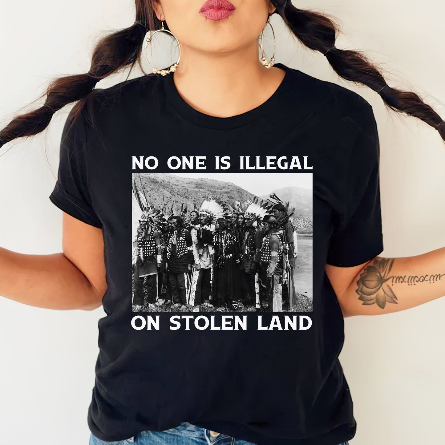 No One Is Illegal On Stolen Land Historical Truth Unisex T-Shirt/T-Shirt V-Neck/Hoodie/Sweatshirt