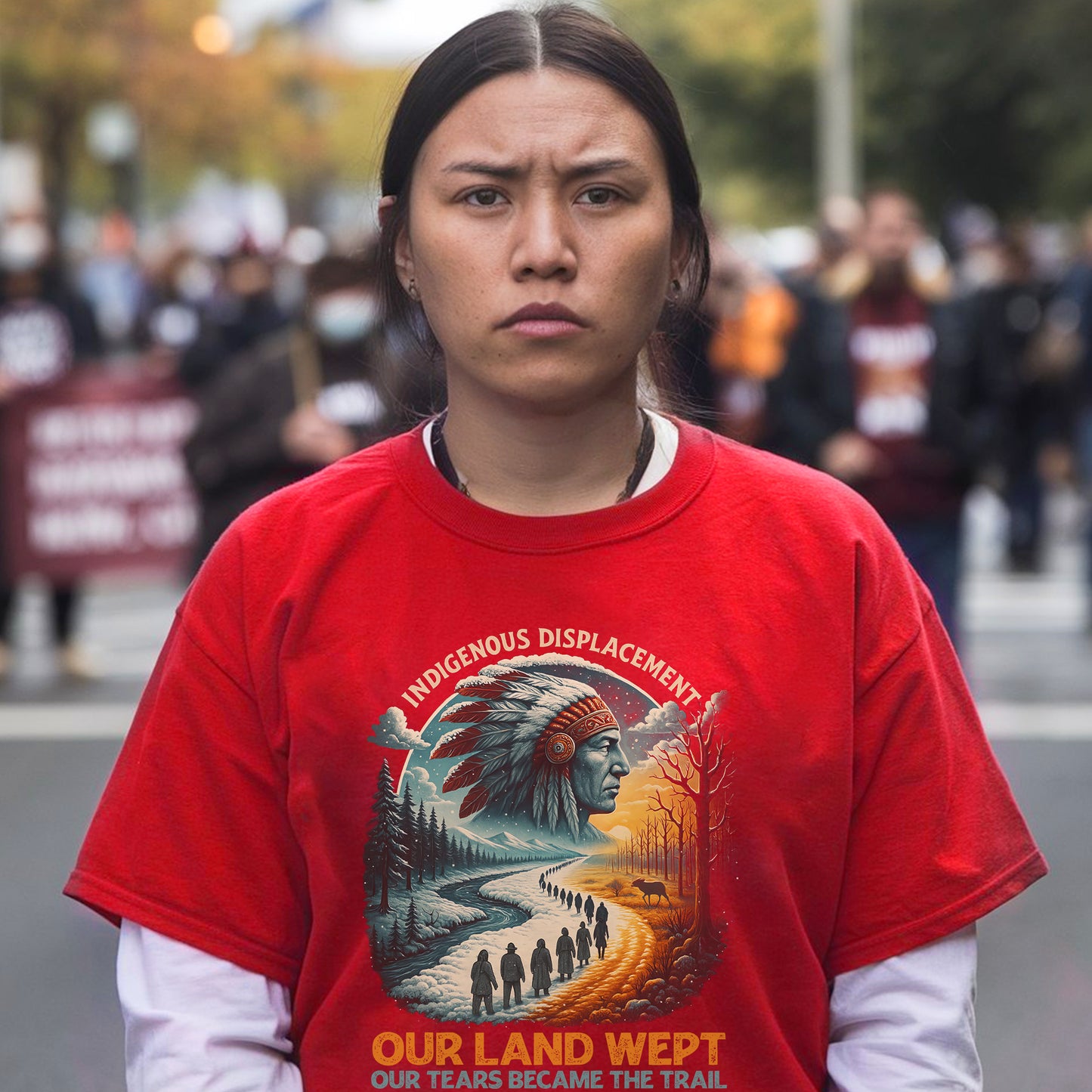 Indigenous Displacement - Our Land Wept Our Tears Became The Trail Unisex T-Shirt/Hoodie/Sweatshirt