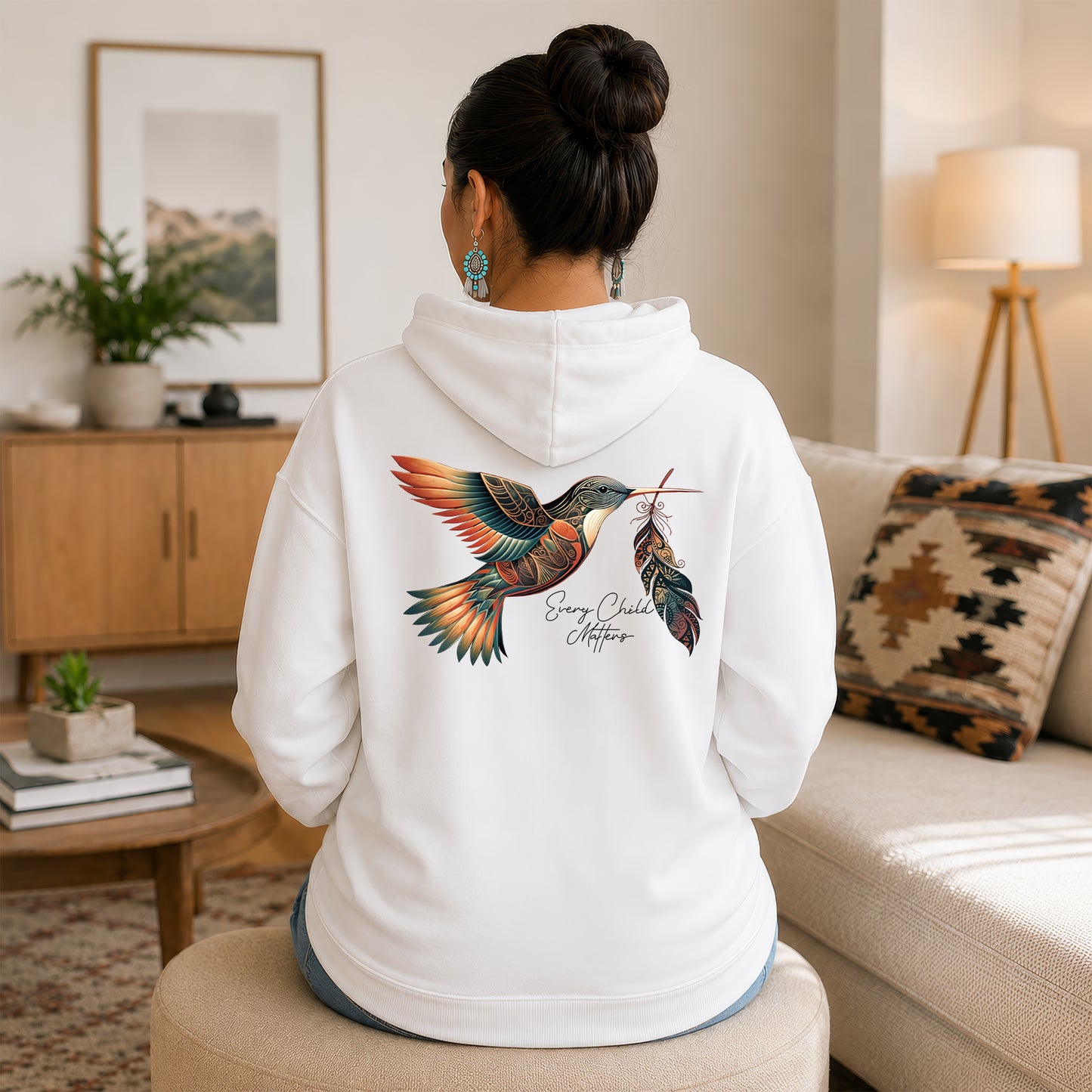 Every Child Matters Hummingbird Feather Native American - Two sides - Unisex T-shirt/V-neck T-shirt/Hoodie/Sweatshirt