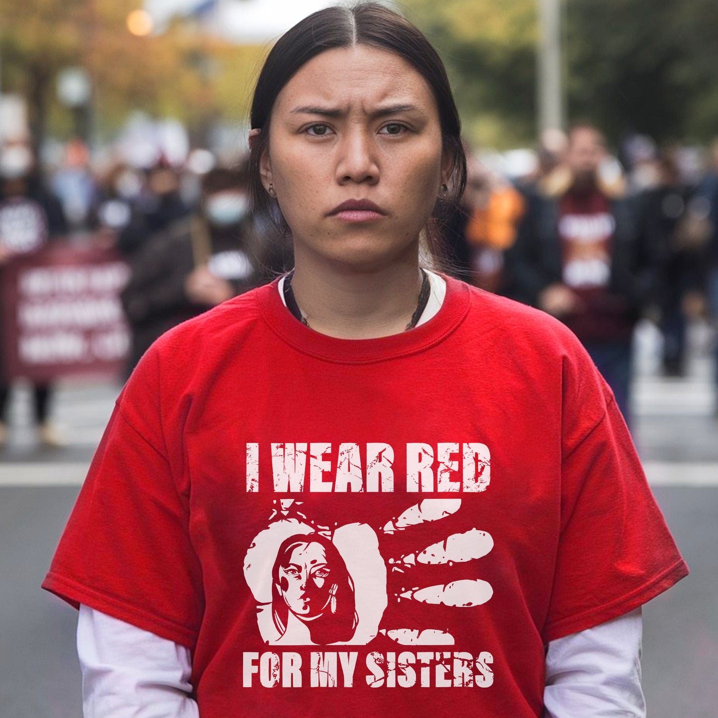 I Wear Red For My Sisters - MMIW Unisex T-Shirt/Hoodie/V-Neck/Sweatshirt