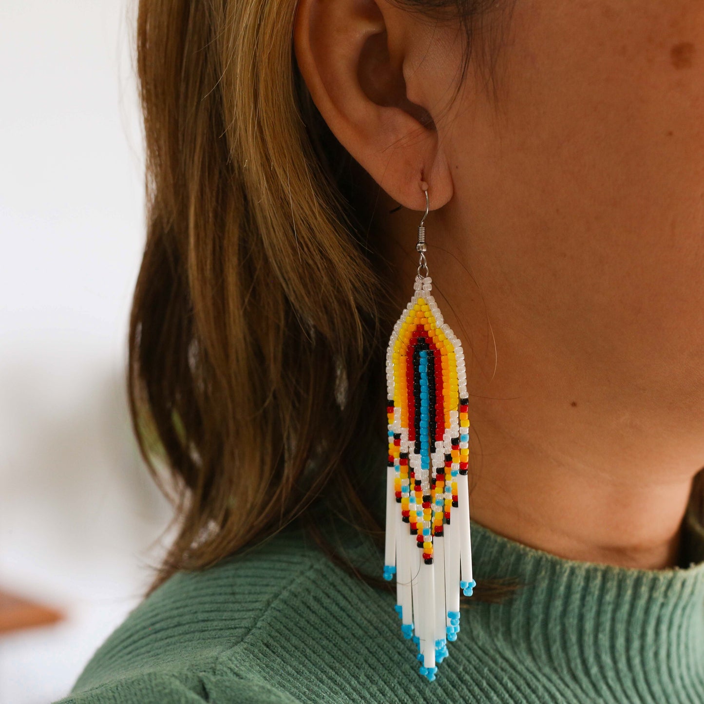 Sunrise Glow Beaded Earrings