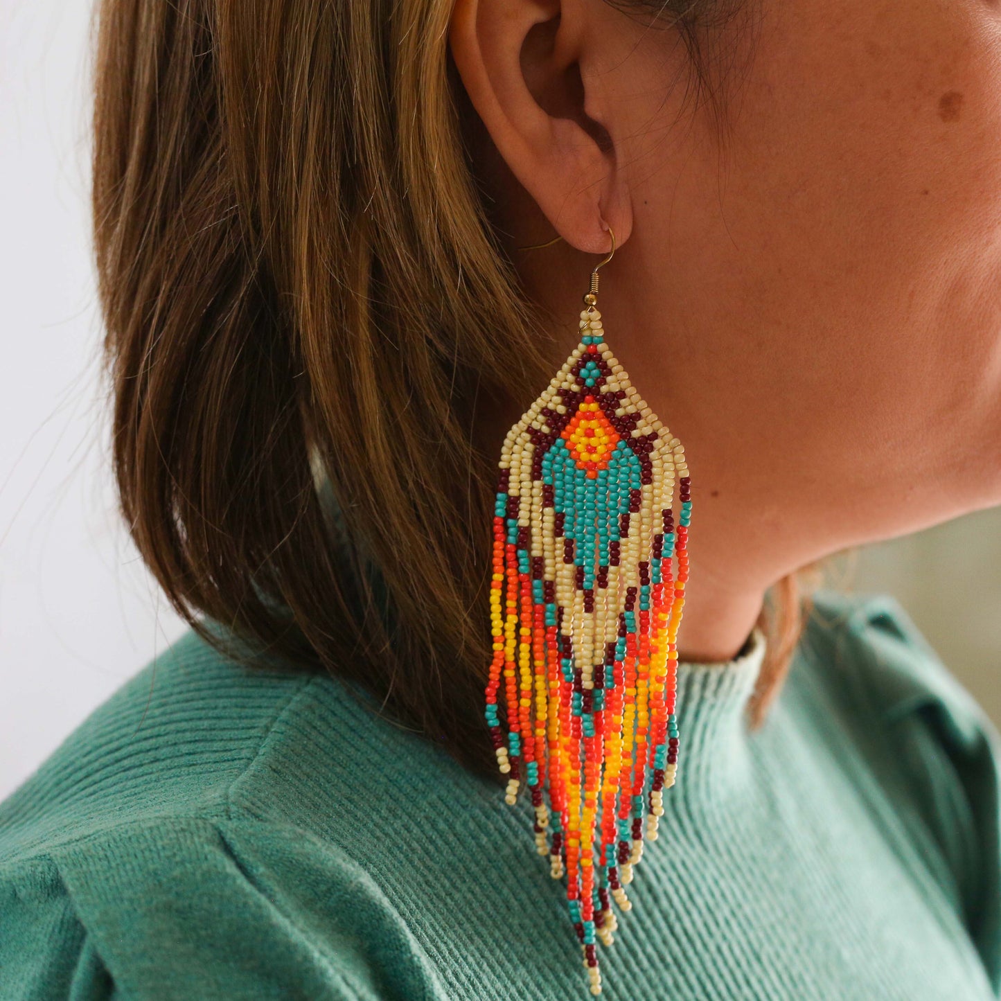 Sunset Dream Beaded Earrings