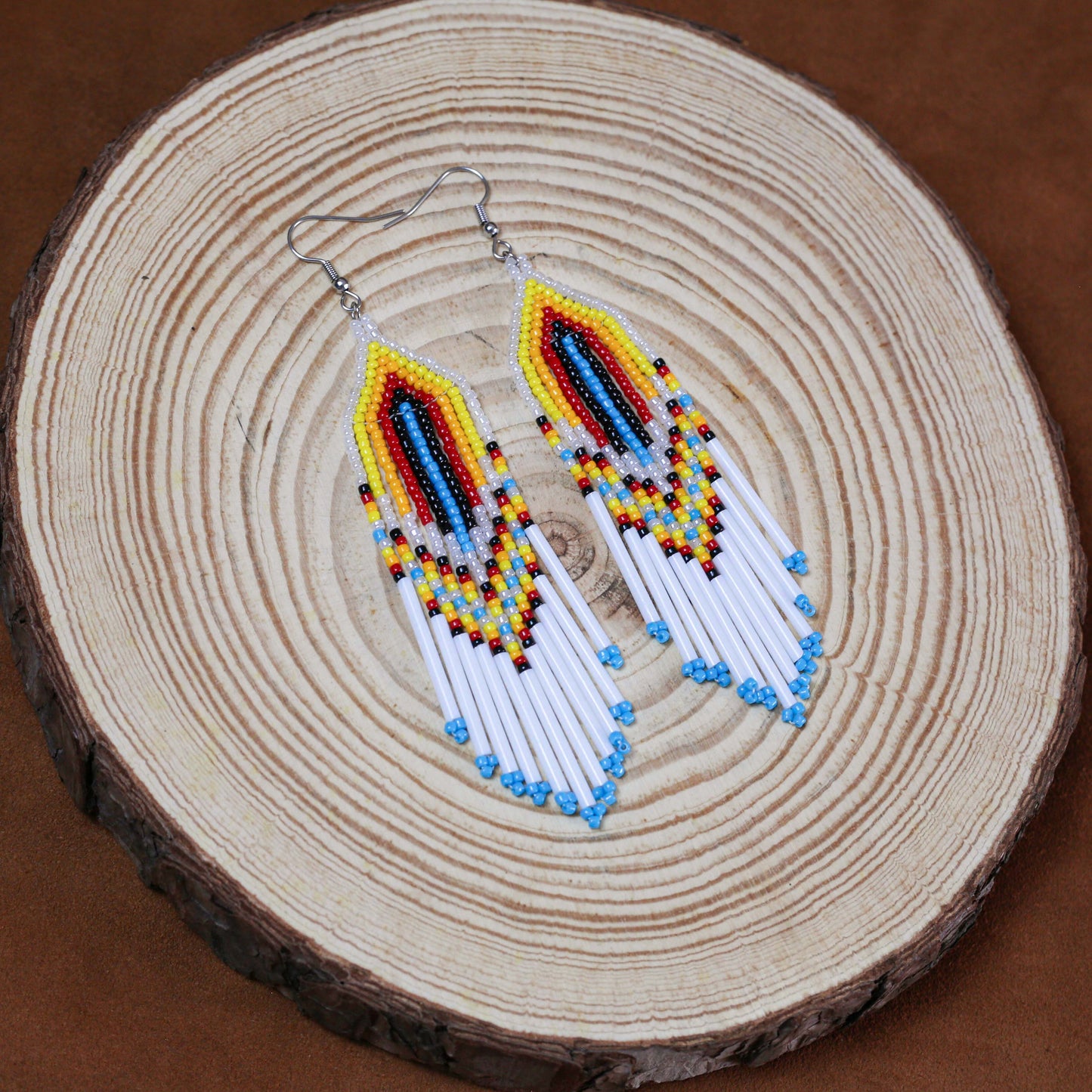 Sunrise Glow Beaded Earrings