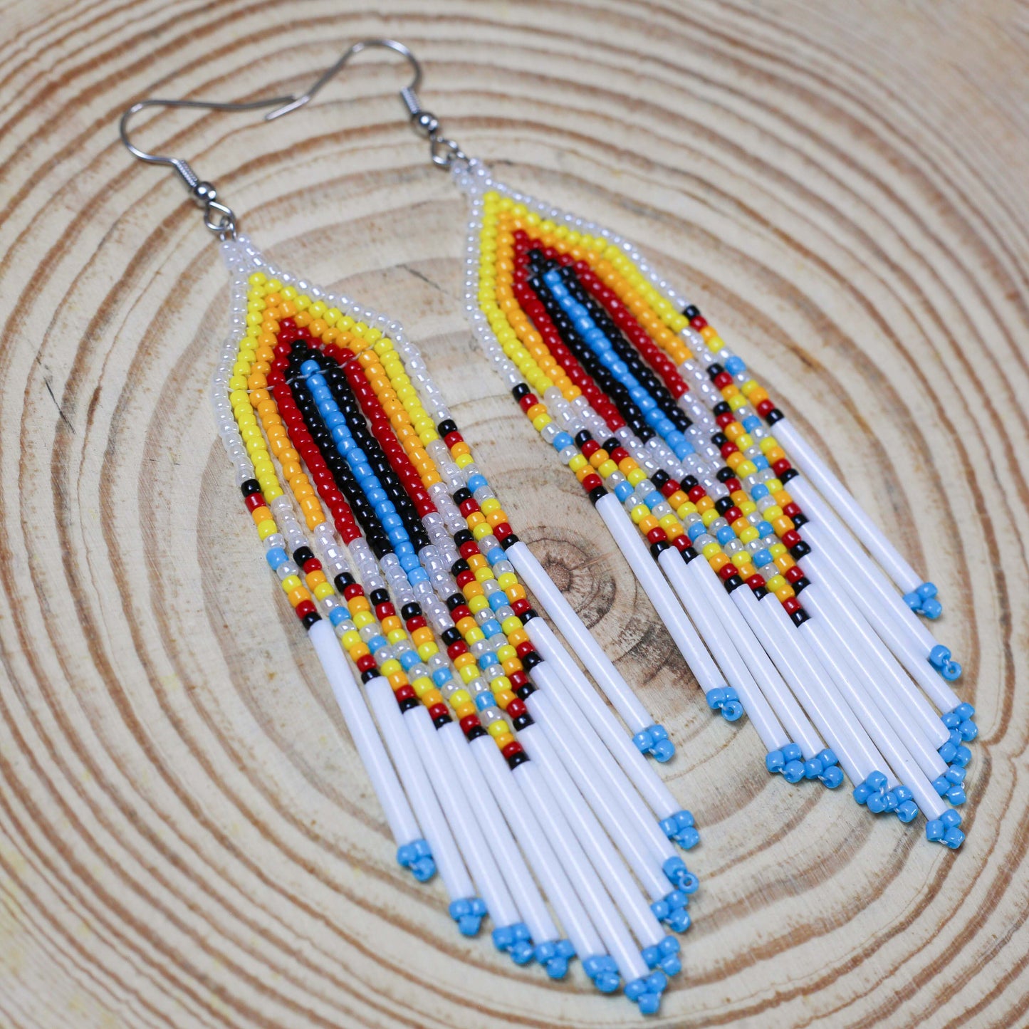 Sunrise Glow Beaded Earrings