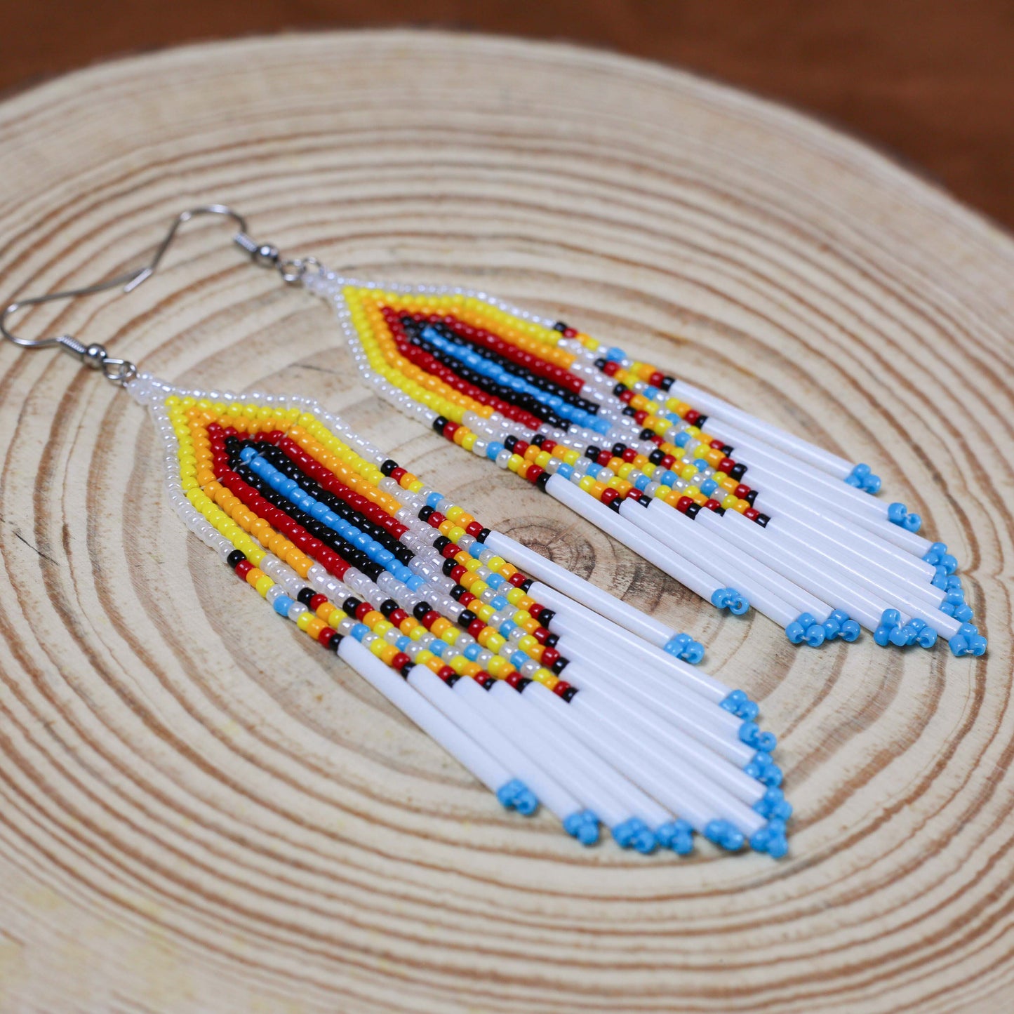 Sunrise Glow Beaded Earrings