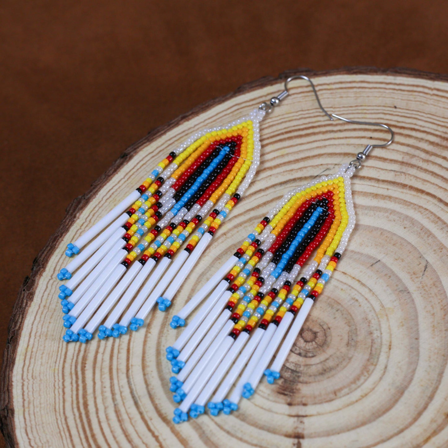 Sunrise Glow Beaded Earrings